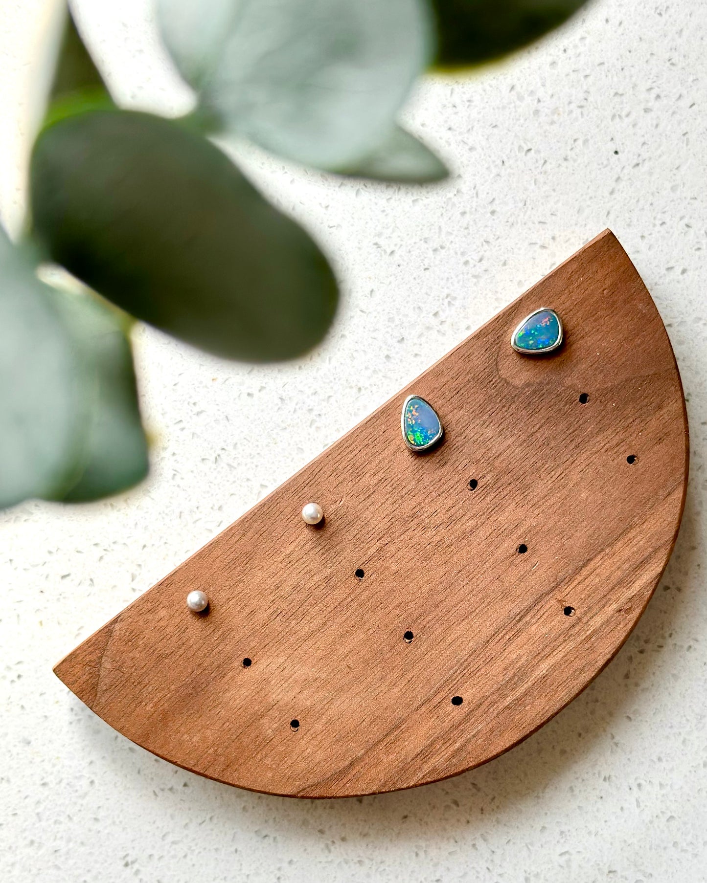 Australian Opal 1.44ct Sterling Silver Ear Stud