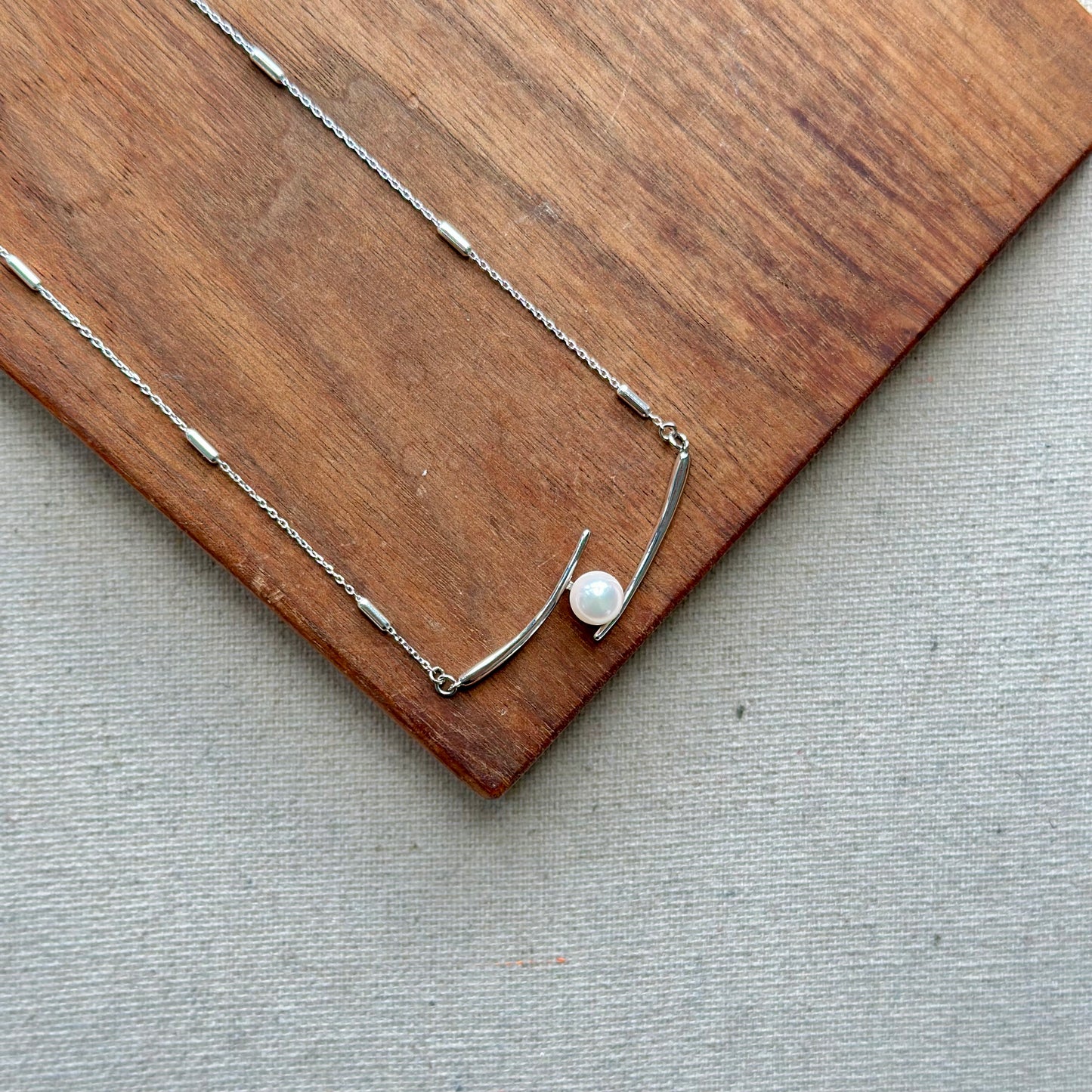 Japan Akoya Pearl 7mm Sterling Silver Necklace