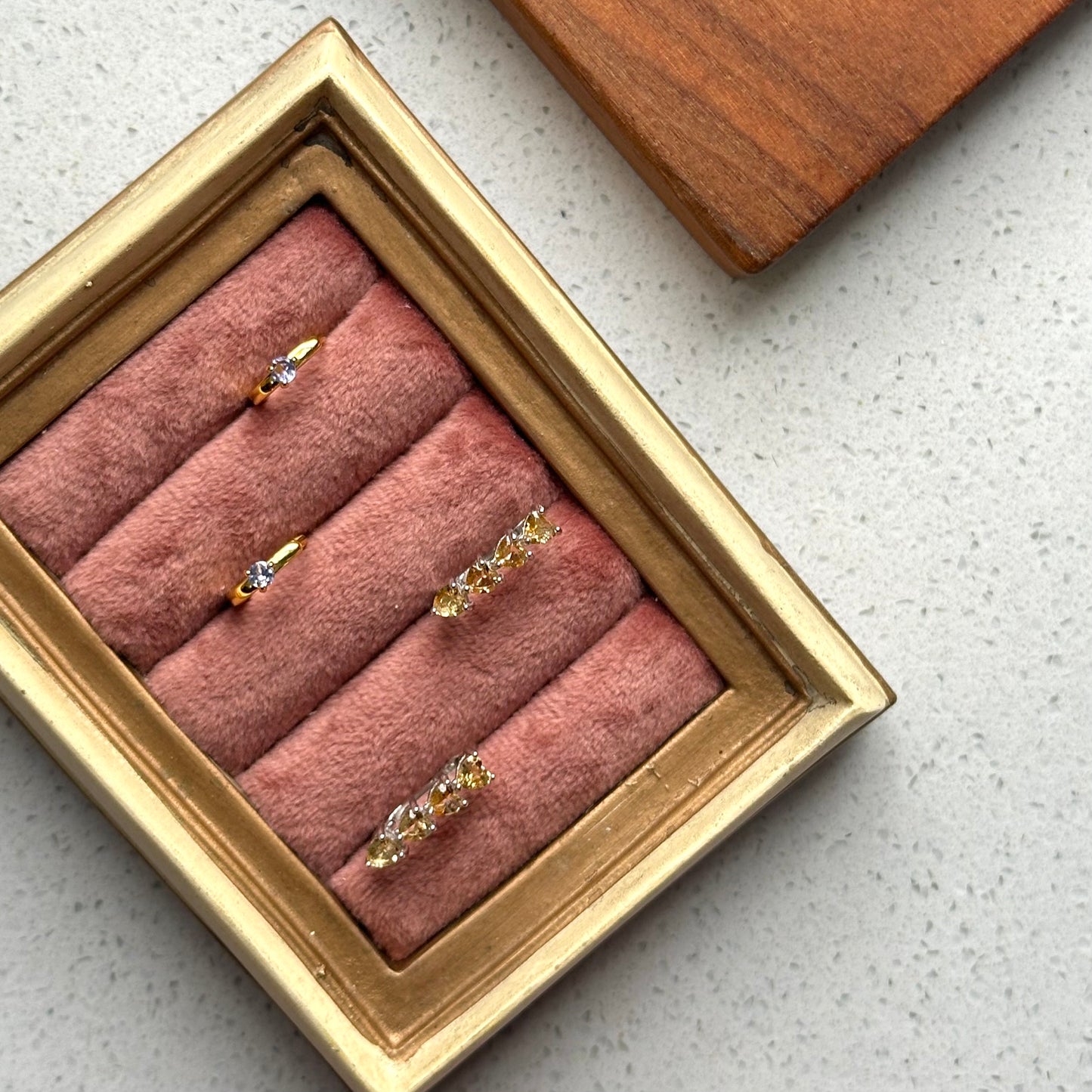 Citrine Heart Sterling Silver Ear Hoop