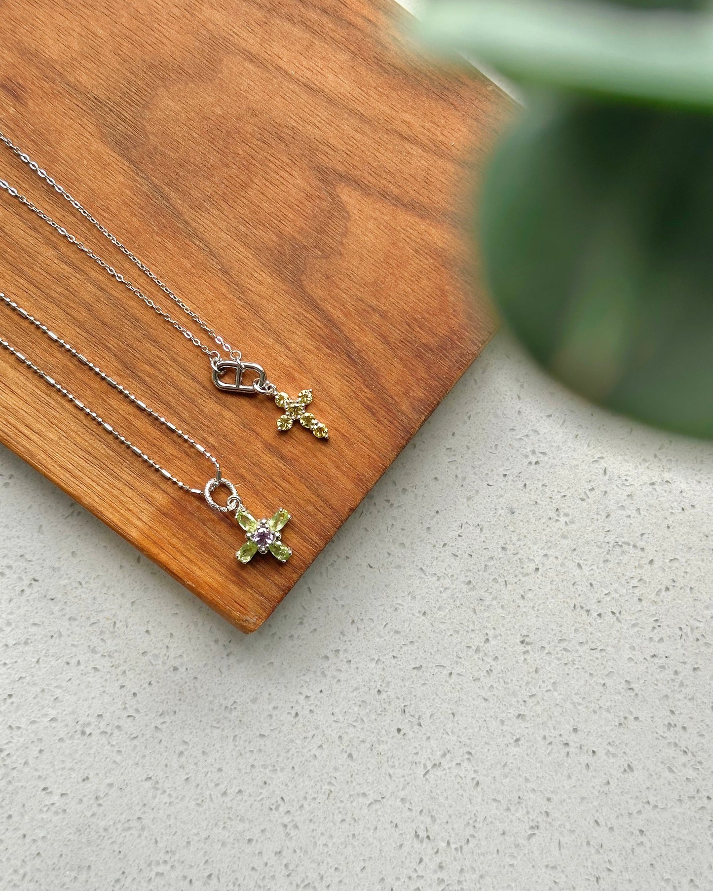 Heliodor Cross Mariner Sterling Silver Necklace