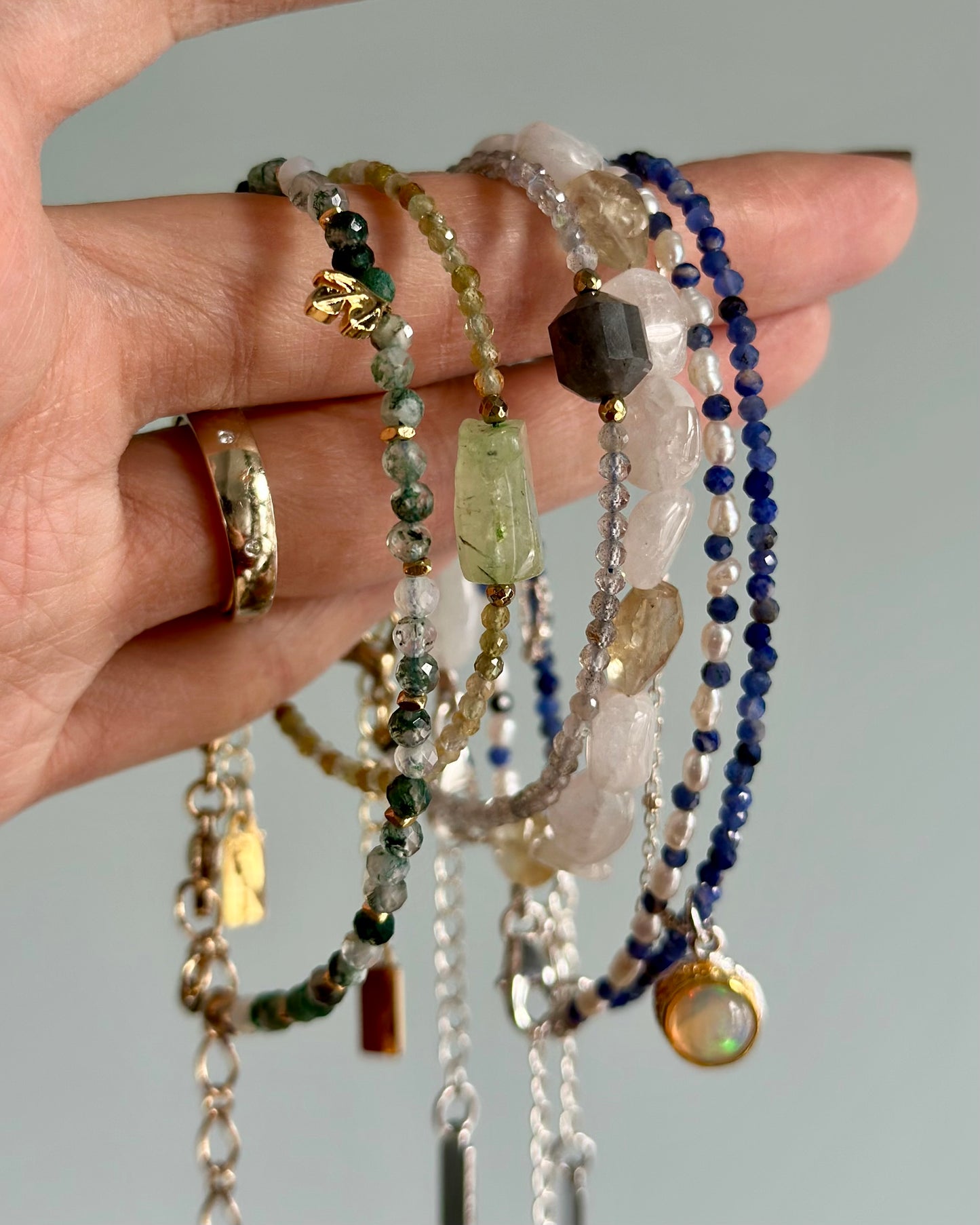 Prehnite Beaded Bracelet