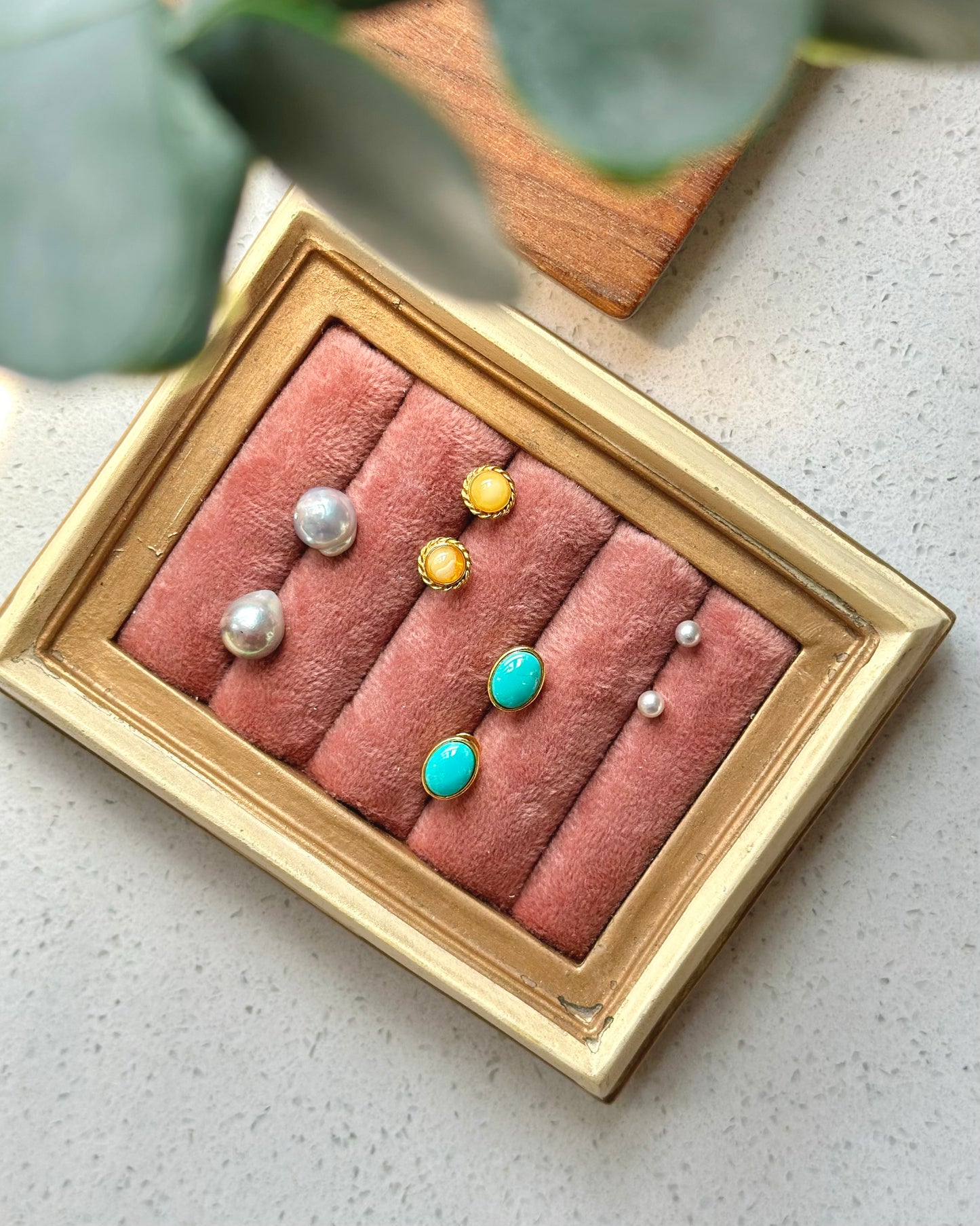 Japan Akoya Pearl Silvery Blue 18K Solid Gold Ear Stud