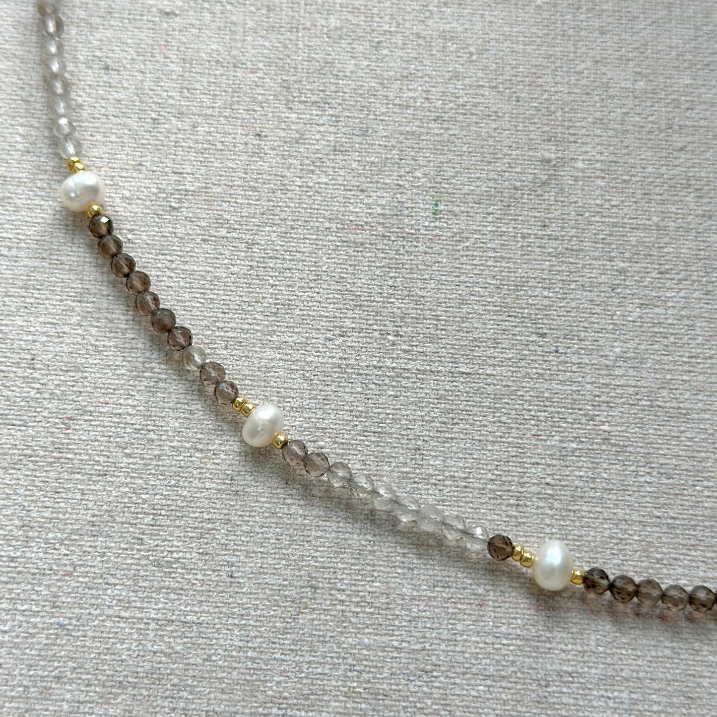 Smoky Quartz Beaded And Agate Necklace