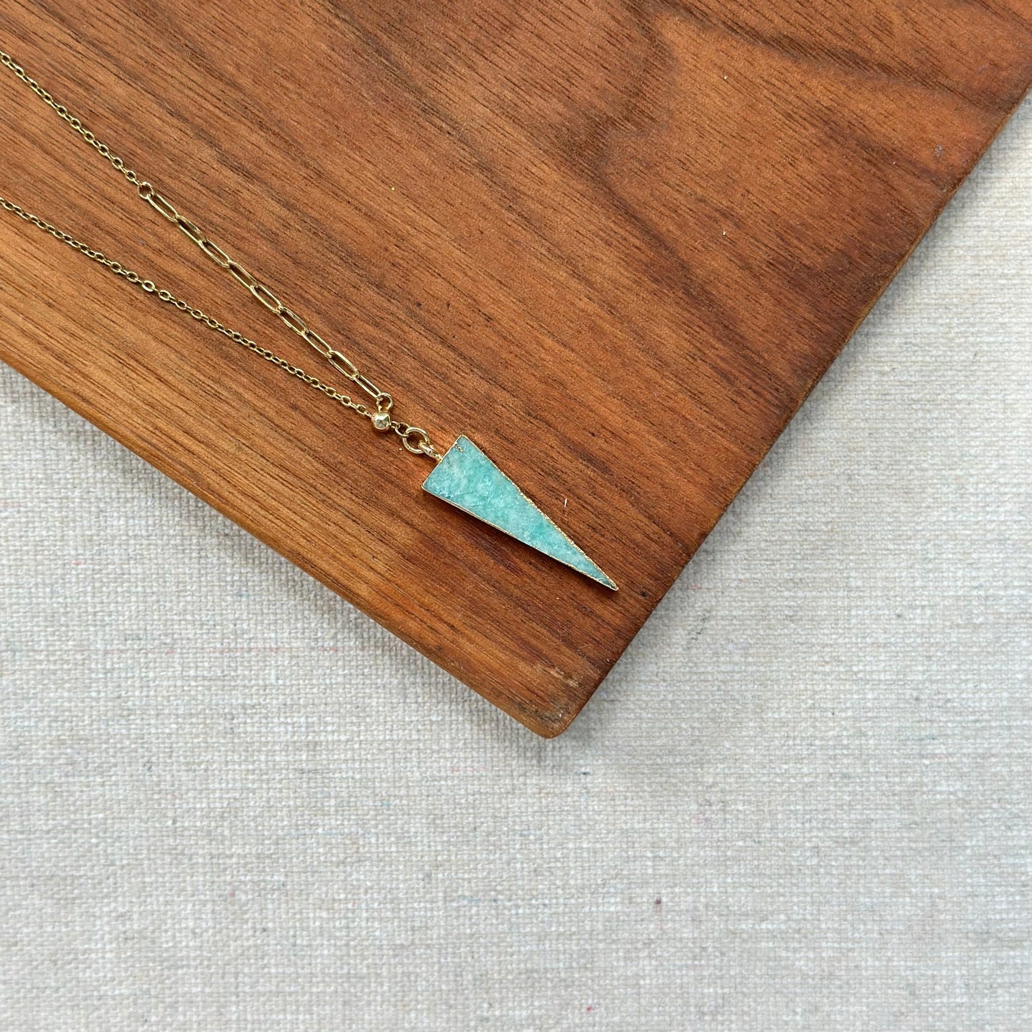 Two-way Amazonite Gold-plated Necklace
