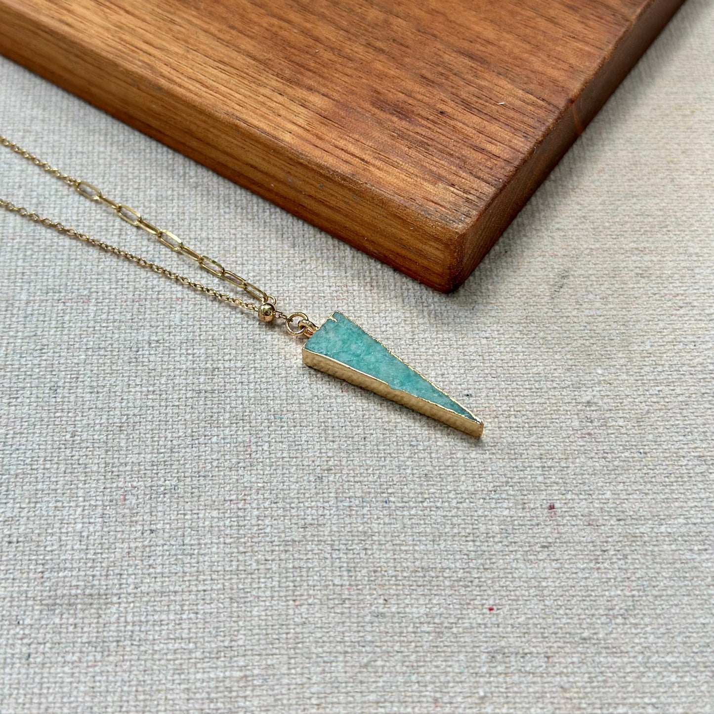 Two-way Amazonite Gold-plated Necklace