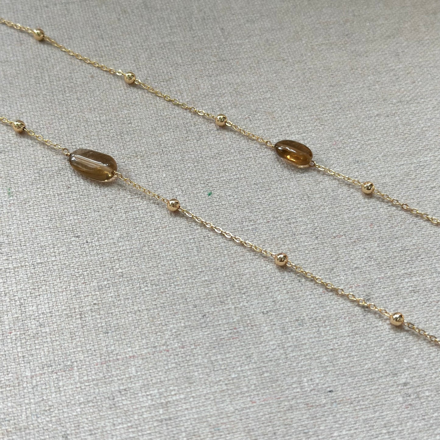 Agate And Smoky Quartz Gold-plated Long Necklace