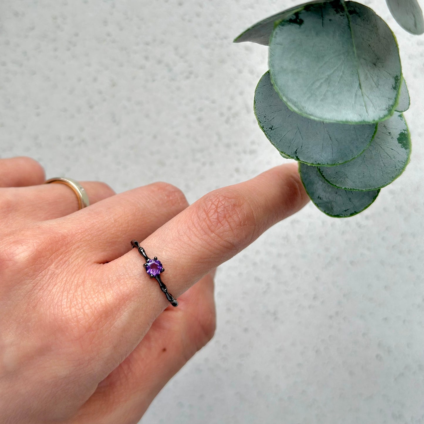 Amethyst Adjustable Sterling Silver Ring