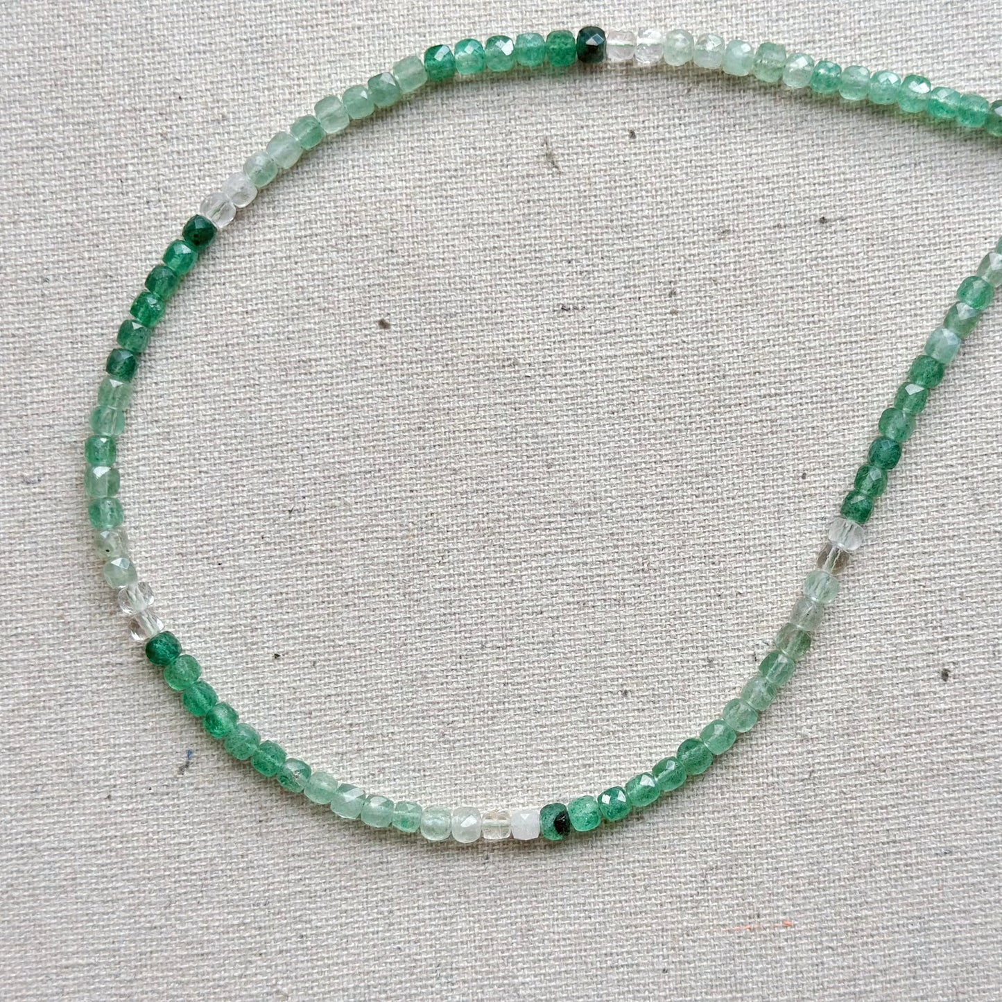 Two-way Green Strawberry Quartz Beaded And Moonstone Necklace