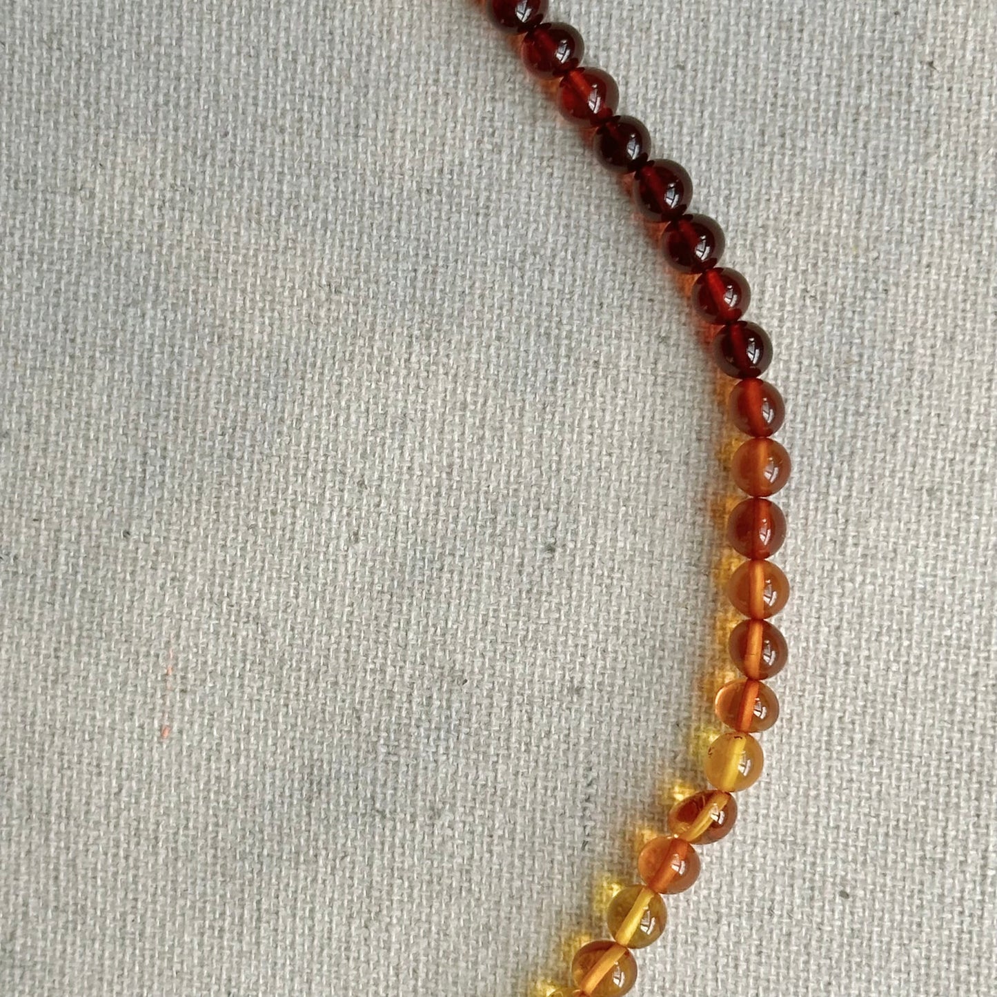 Heart-shaped Amber Beaded Necklace