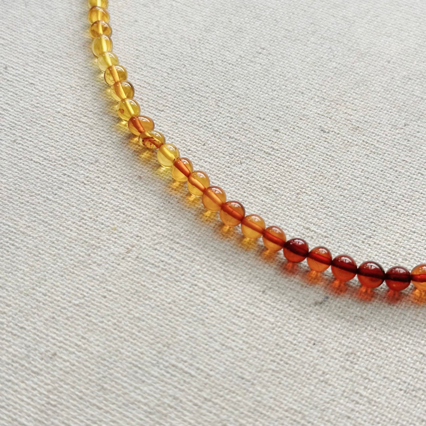 Heart-shaped Amber Beaded Necklace