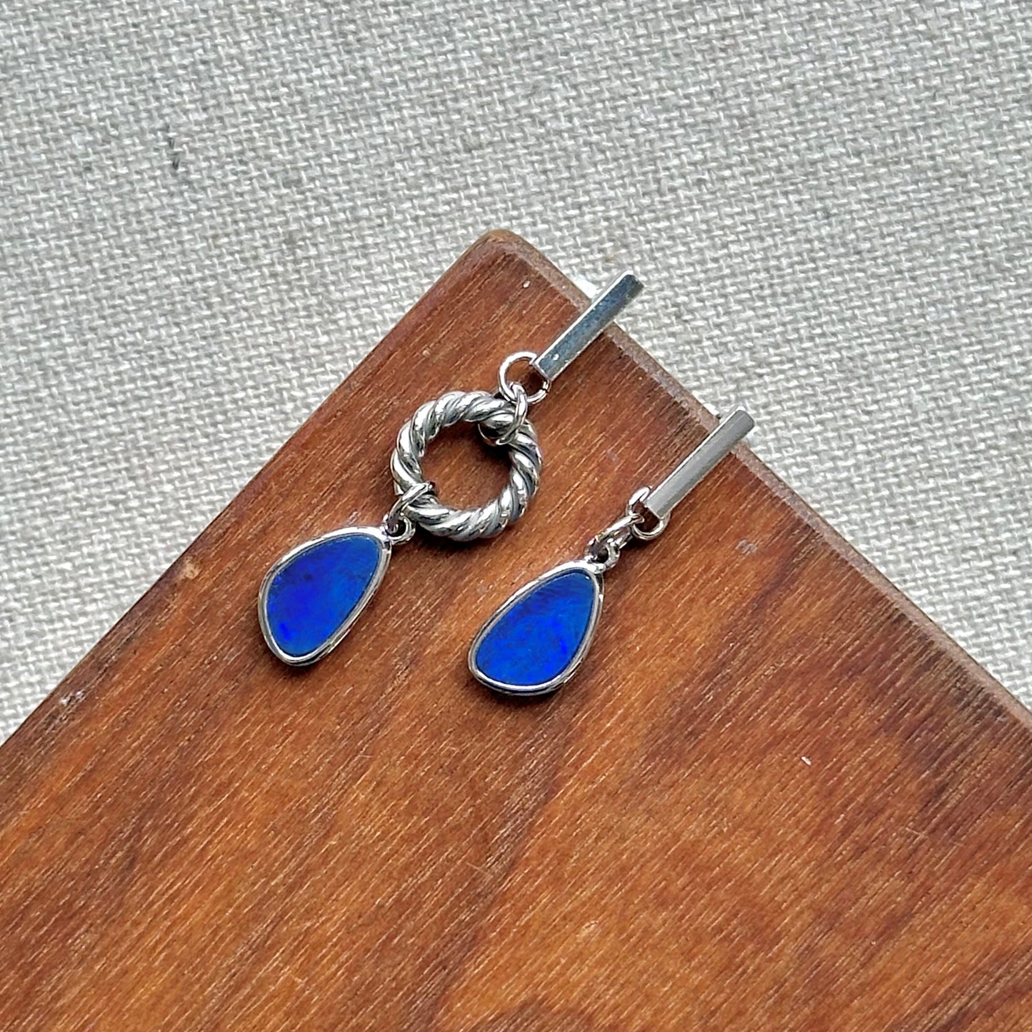 Australian Opal Sterling Silver Ear Stud