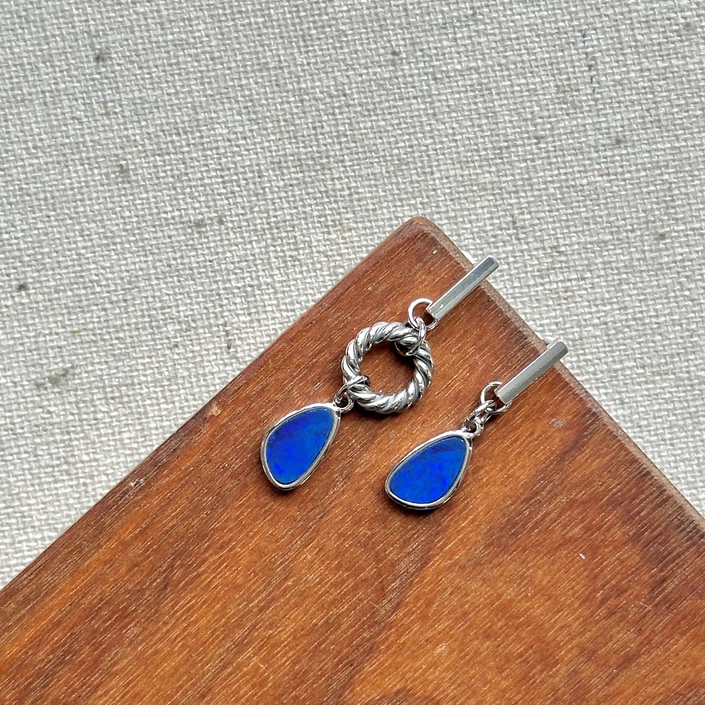 Australian Opal Sterling Silver Ear Stud