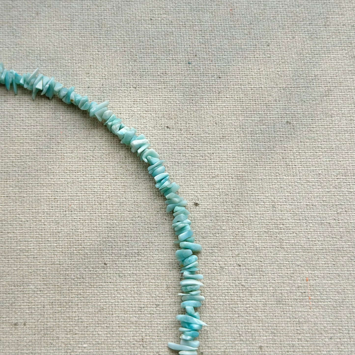 Two-way Larimar Beaded Hoop Toggle Sterling Silver Necklace