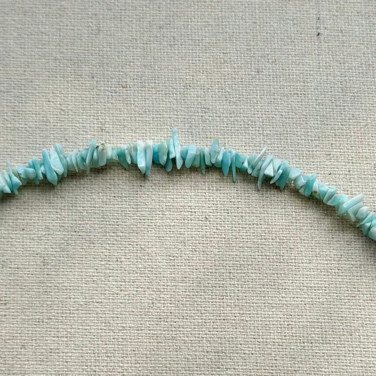 Two-way Larimar Beaded Hoop Toggle Sterling Silver Necklace