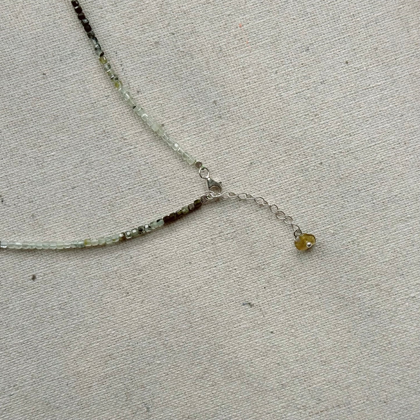 Green Rutilated Quartz Beaded And Green Amethyst Necklace