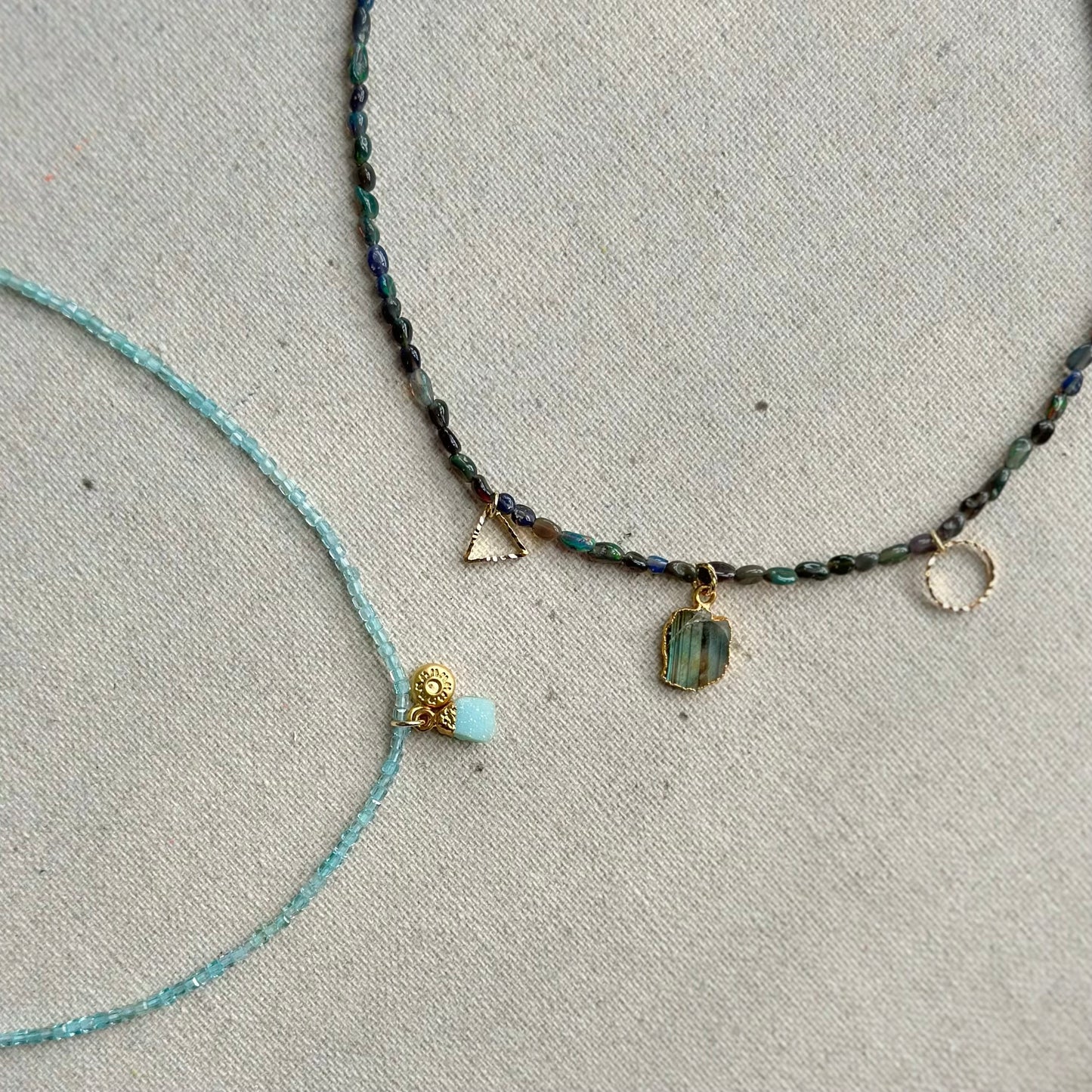 Apatite Beaded And Druzy Necklace