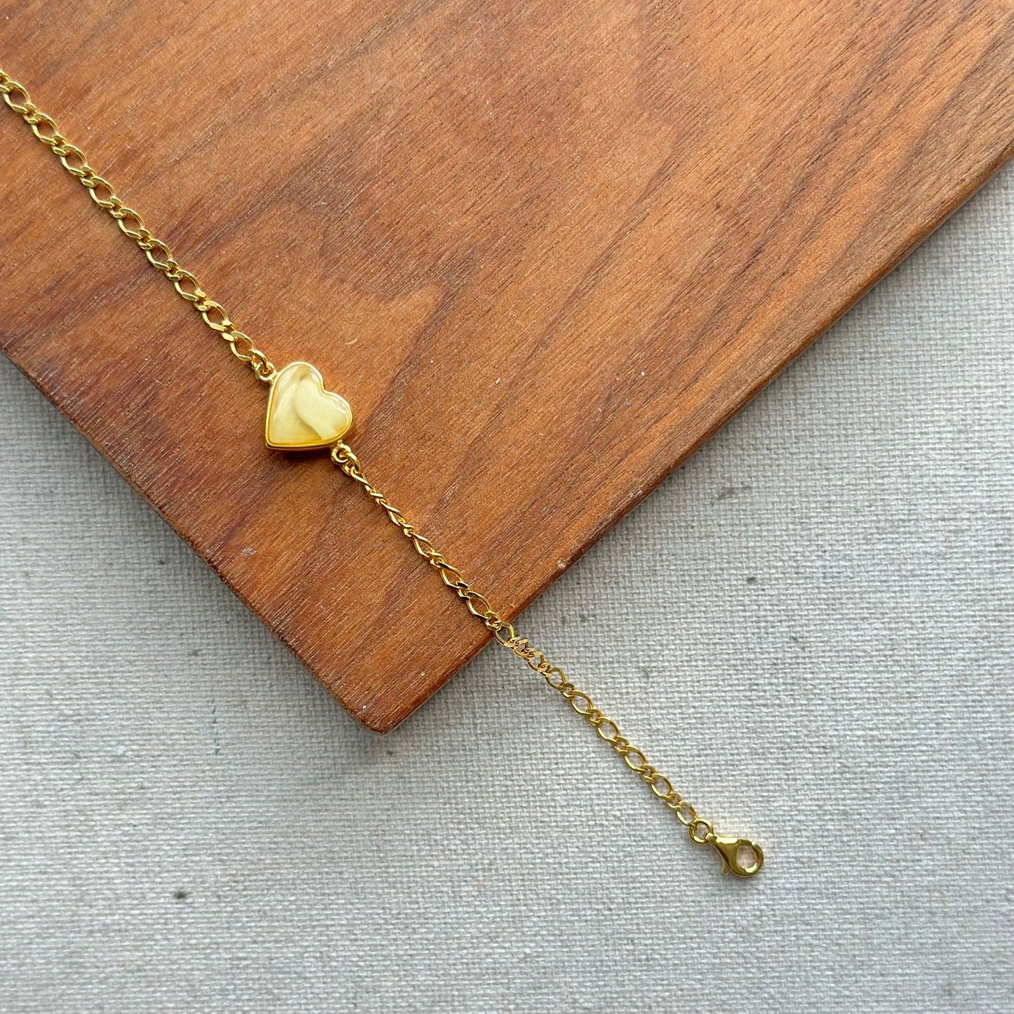 Amber Heart Gold-plated Bracelet