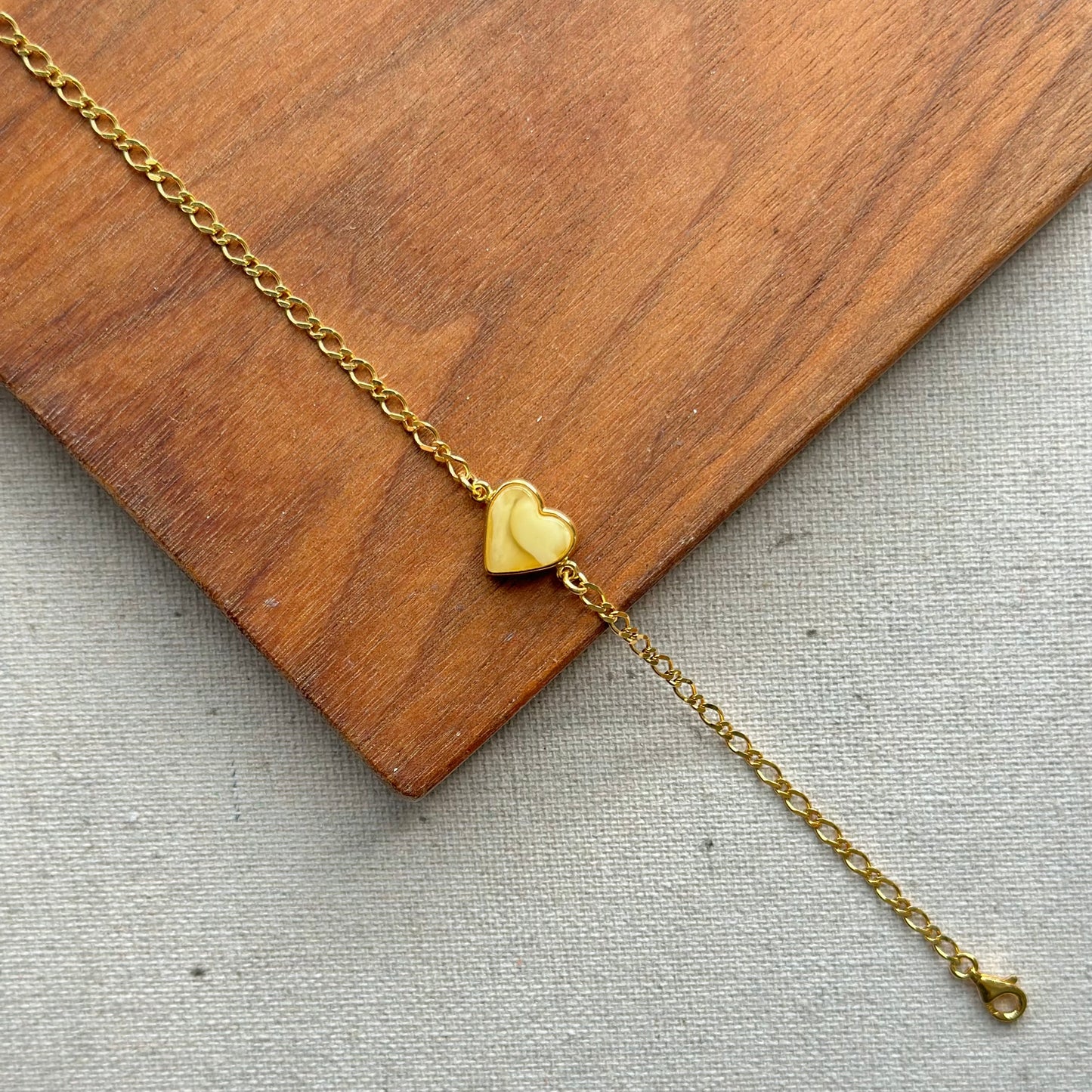 Amber Heart Gold-plated Bracelet