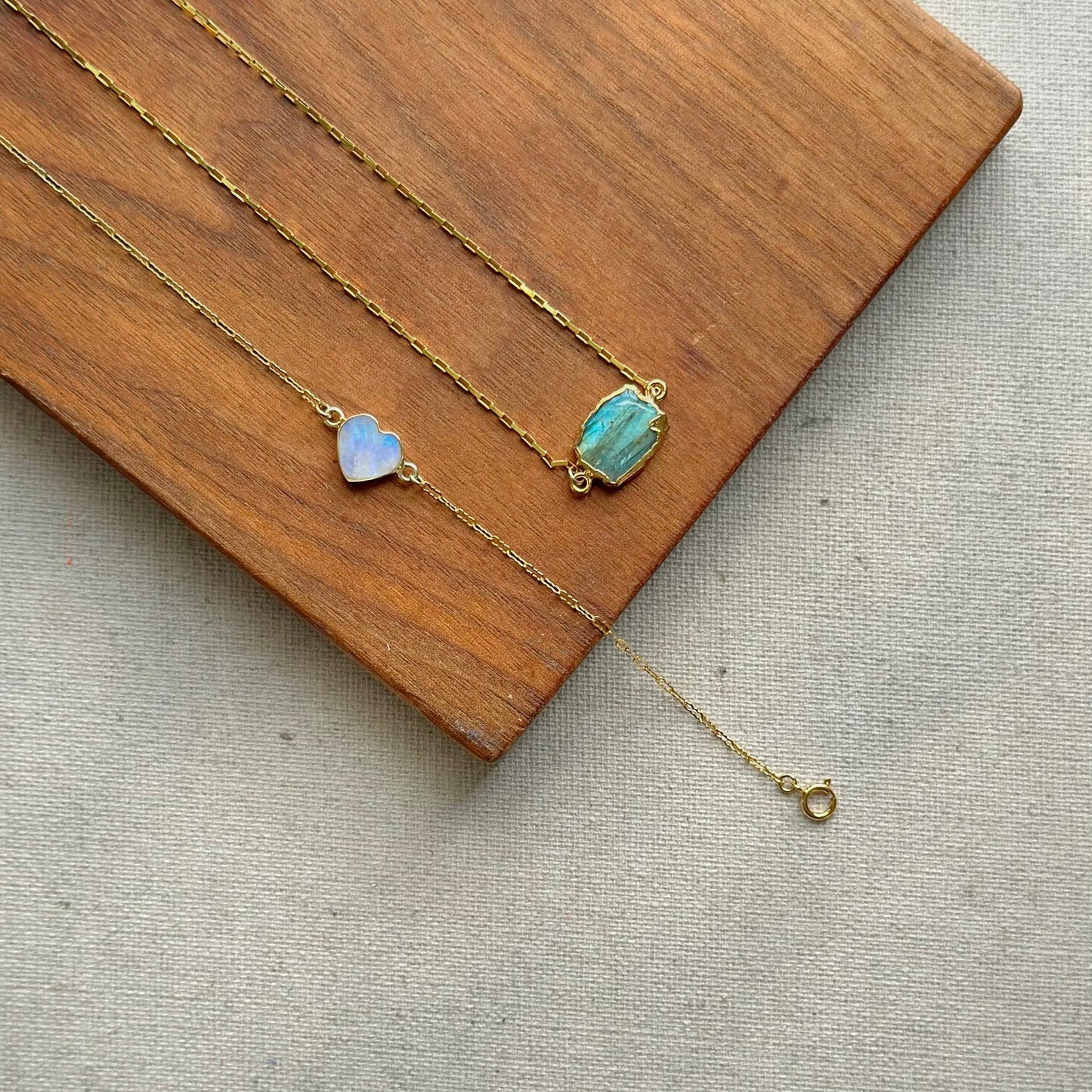 Labradorite Raw Stone Gold-plated Necklace
