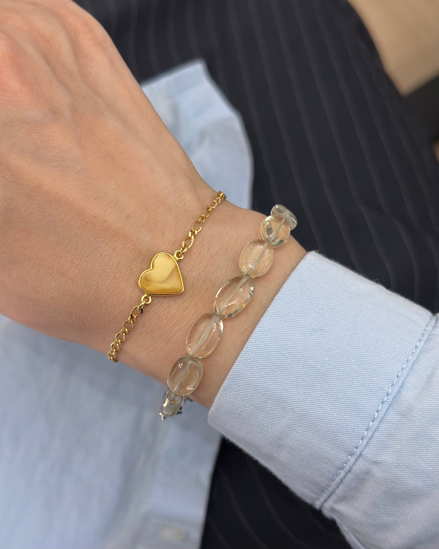 Poland Amber Heart Gold-plated Bracelet