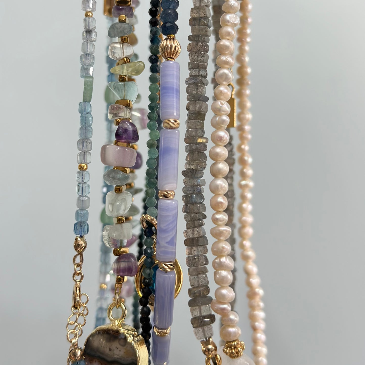 Freshwater Pearl Beaded And Moonstone Heart Necklace