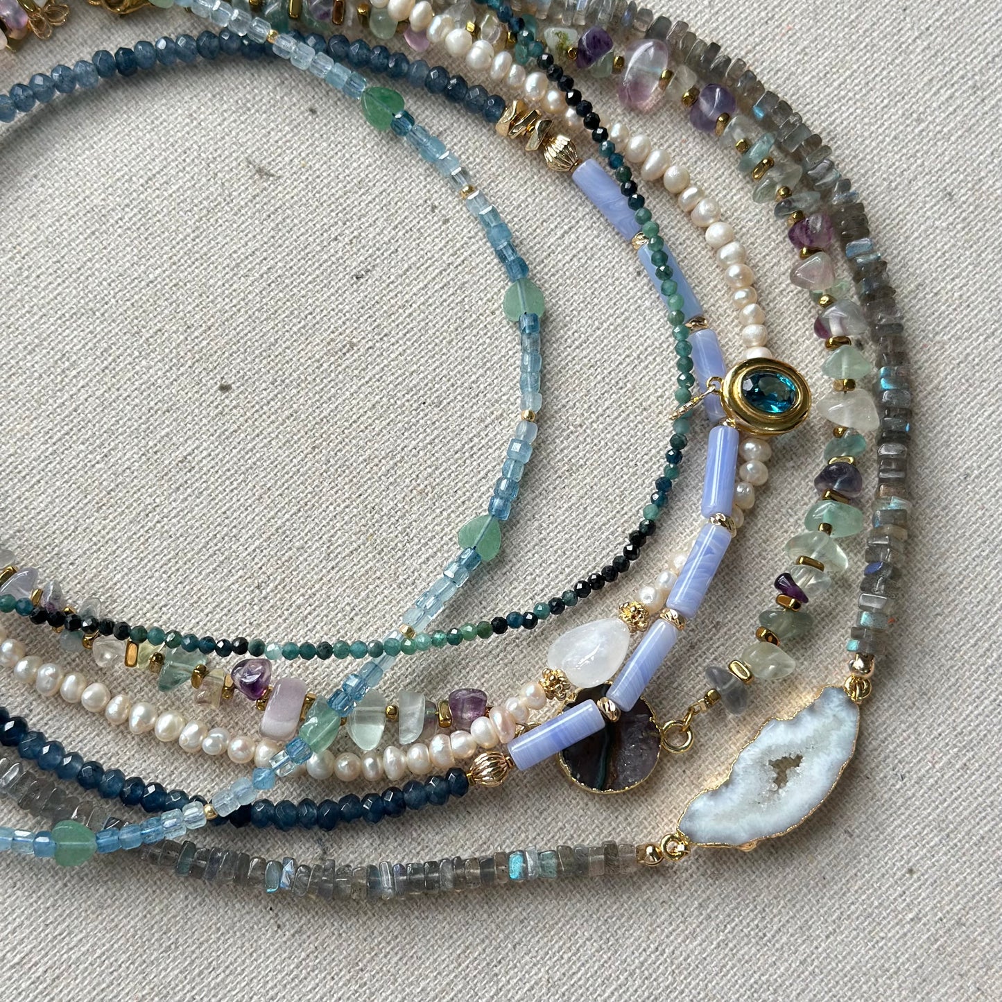 Freshwater Pearl Beaded And Moonstone Heart Necklace