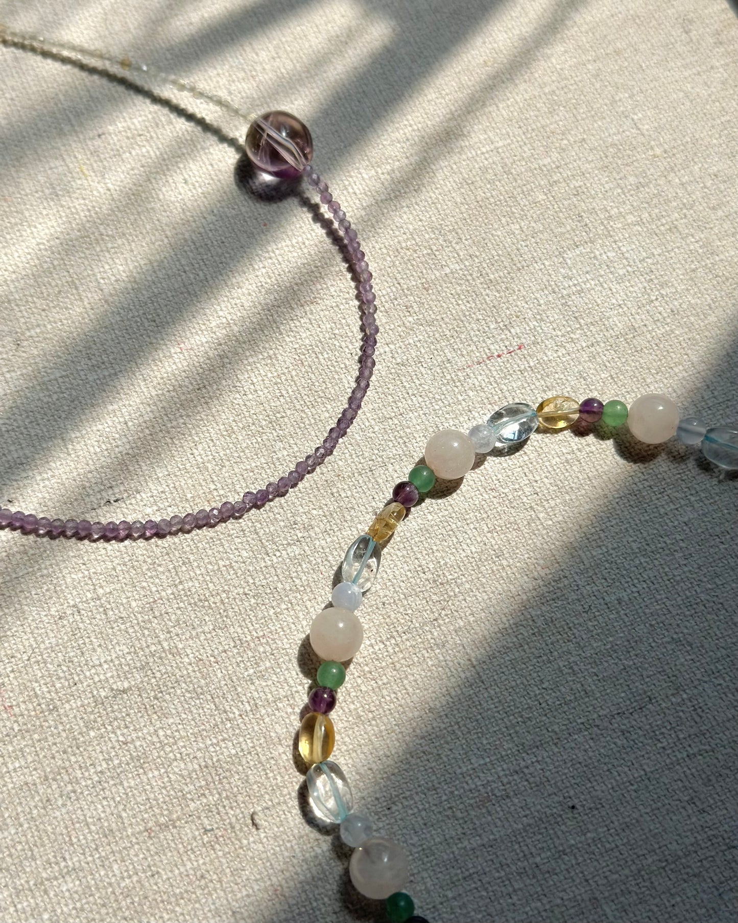 Ametrine And Citrine Beaded Necklace