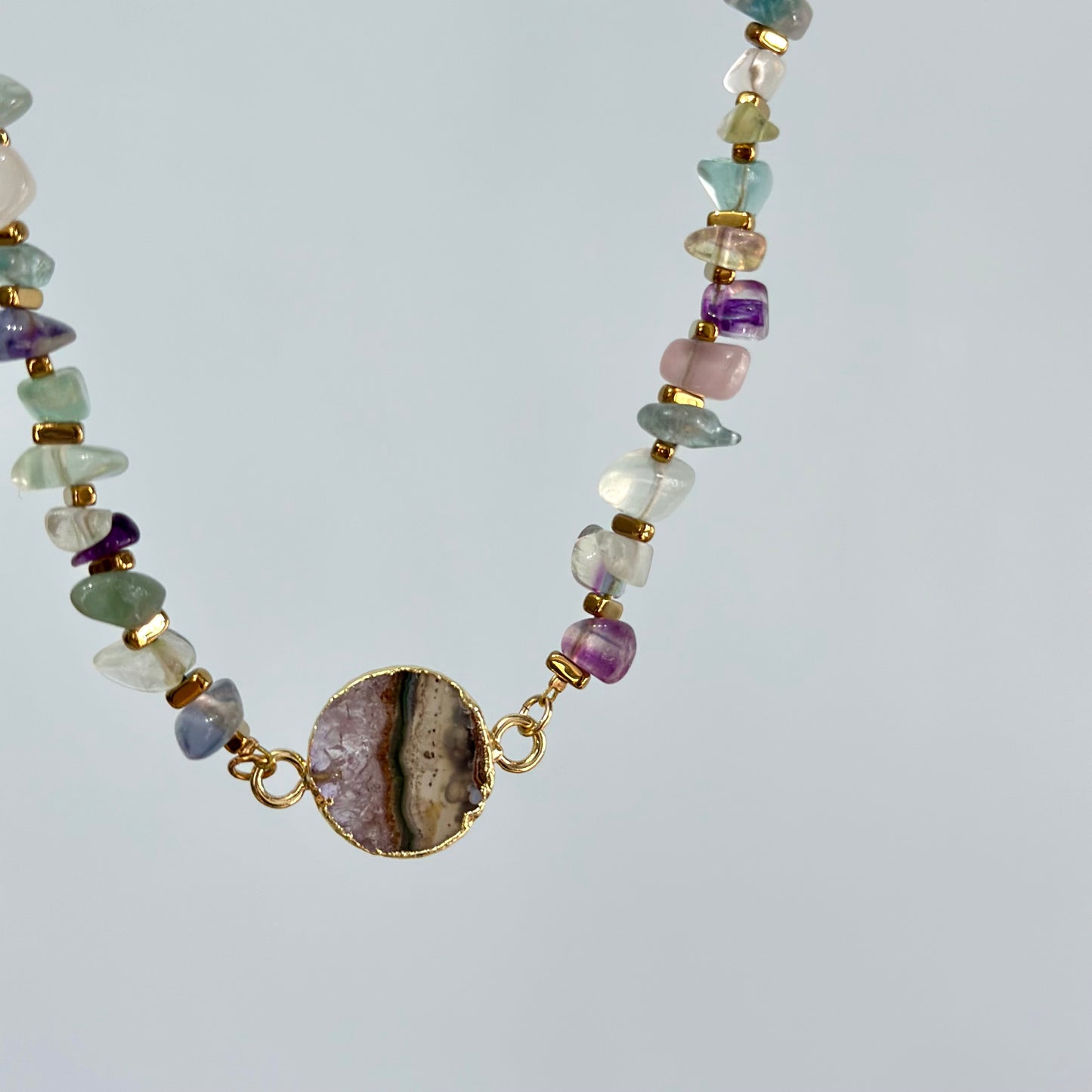 Multi-way Fluorite Beaded And Fluorite Necklace