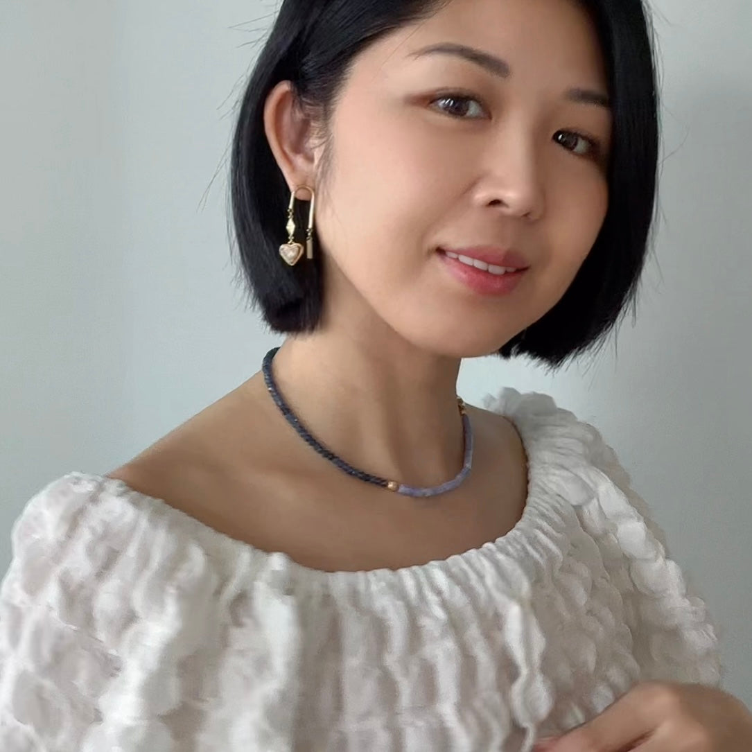 Blue Lace Agate And Blue Chalcedony Beaded Necklace