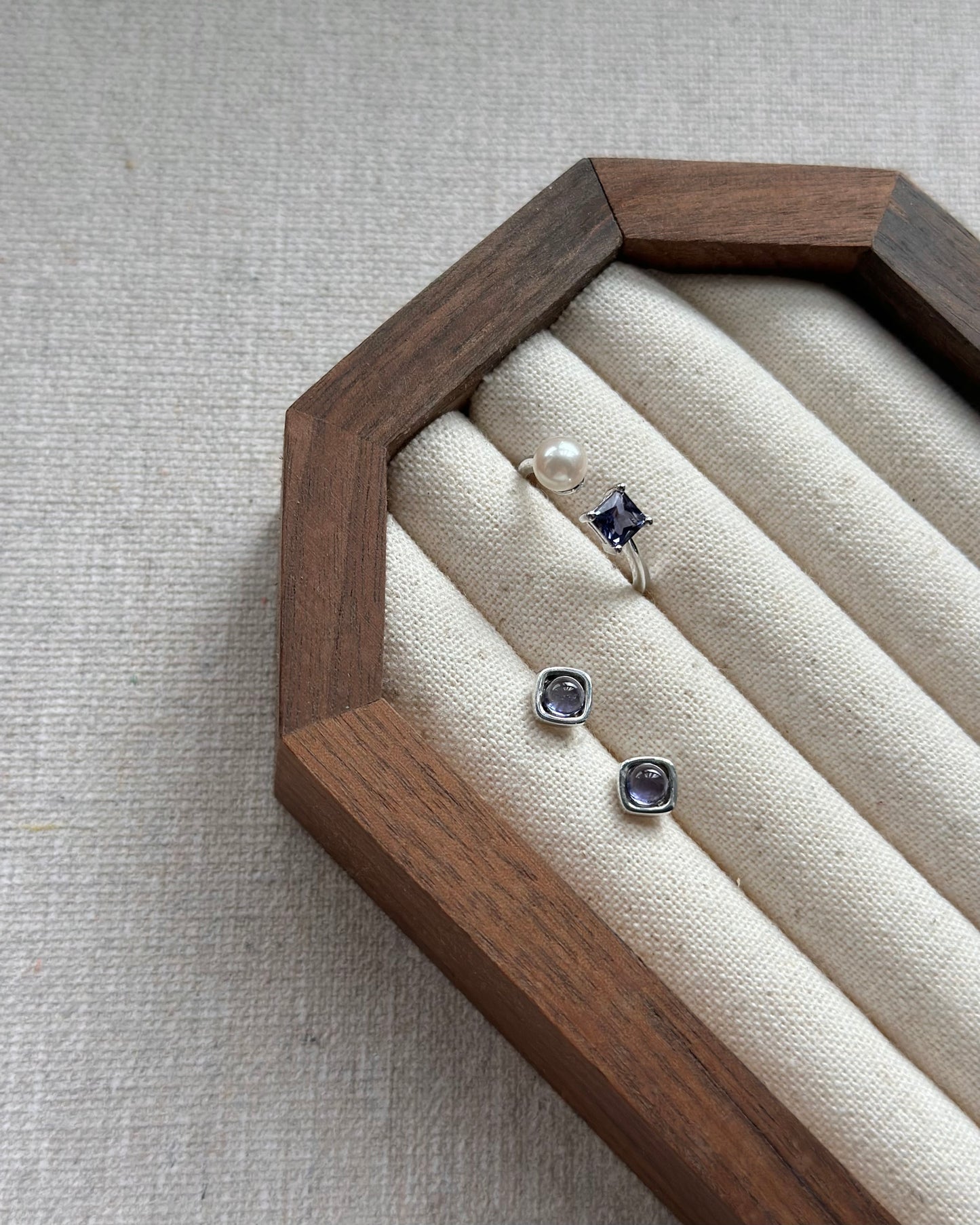 Iolite and Japan Akoya Pearl Sterling Silver Ring