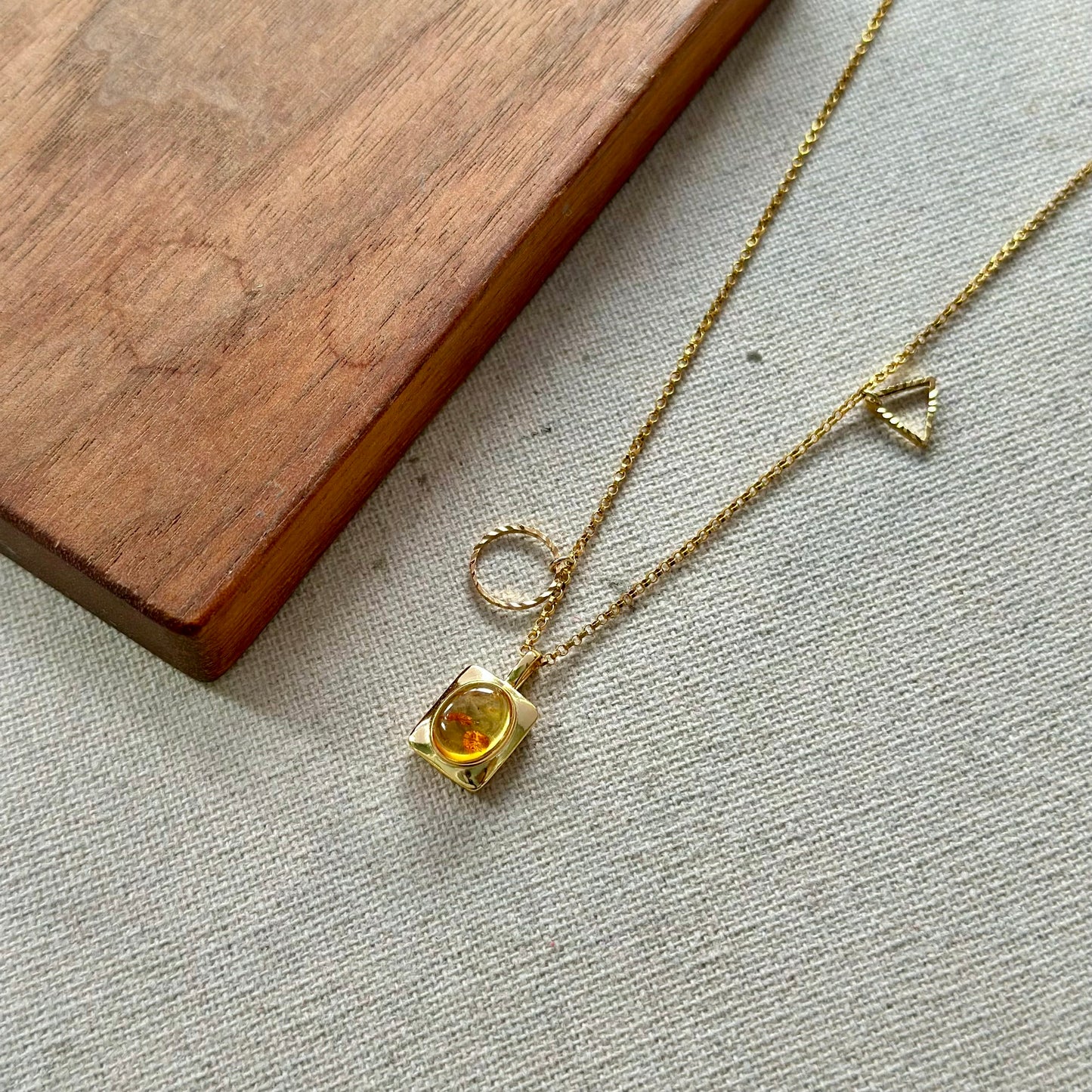 Amber Geometric 14K Gold-Filled Necklace