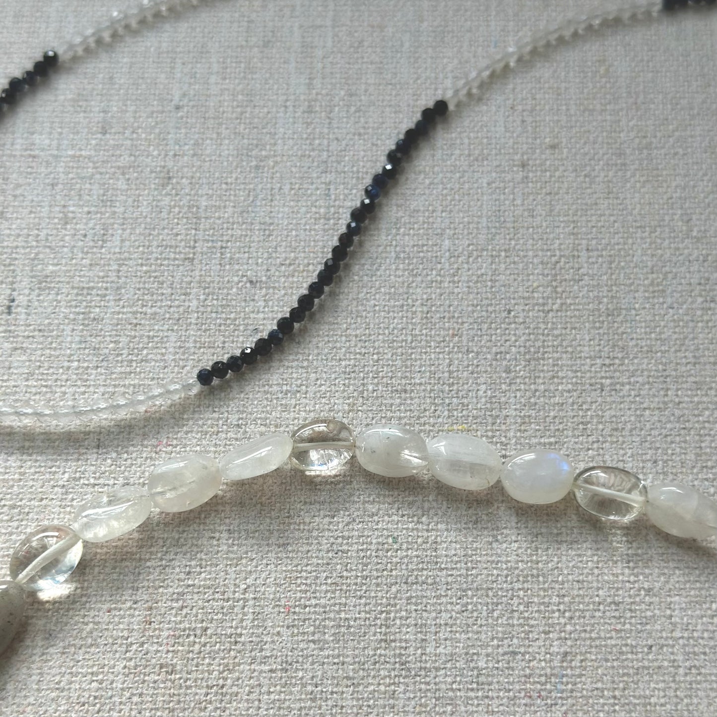 Labradorite Mixed Moonstone And Lemon Quartz Beaded Necklace
