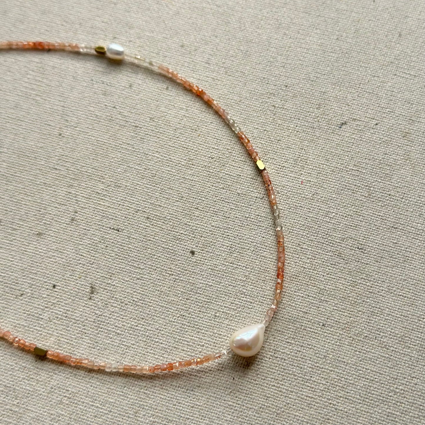 Strawberry Quartz And Freshwater Pearl Beaded Necklace