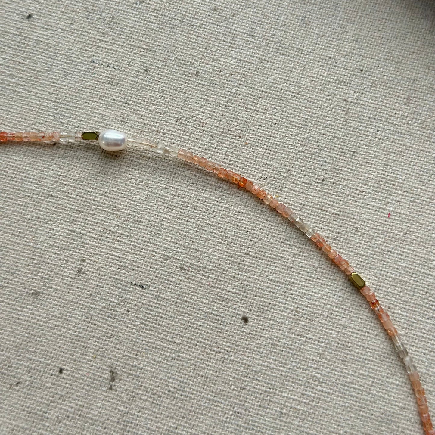 Strawberry Quartz And Freshwater Pearl Beaded Necklace