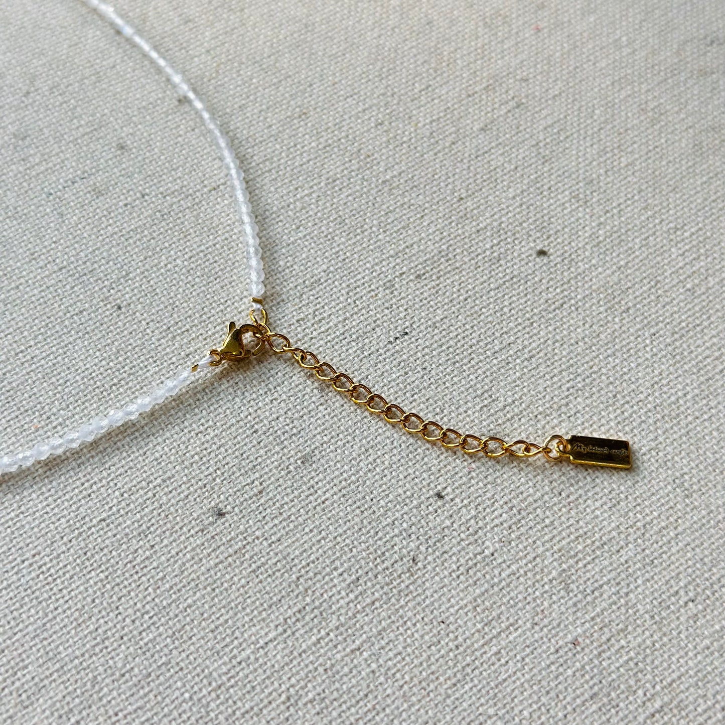Moonstone Beaded Bow Double Layer Necklace
