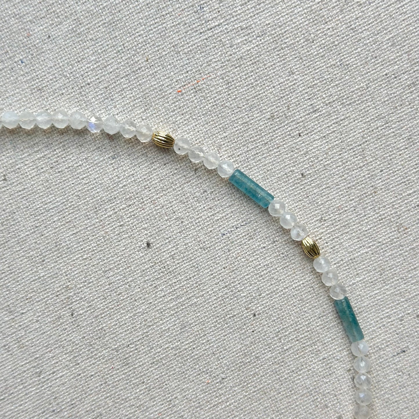 Moonstone And Apatite Mixed Freshwater Pearl Beaded Necklace
