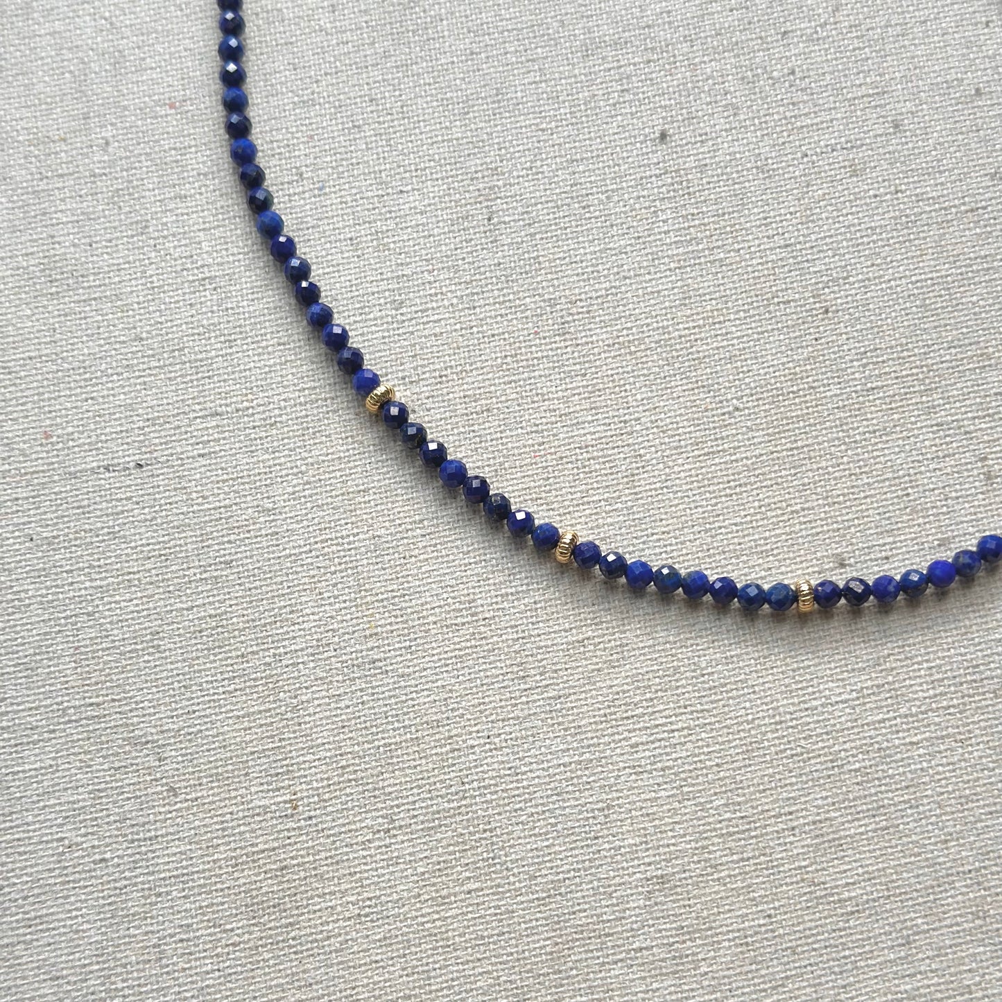Lapis And Moonstone Beaded Necklace