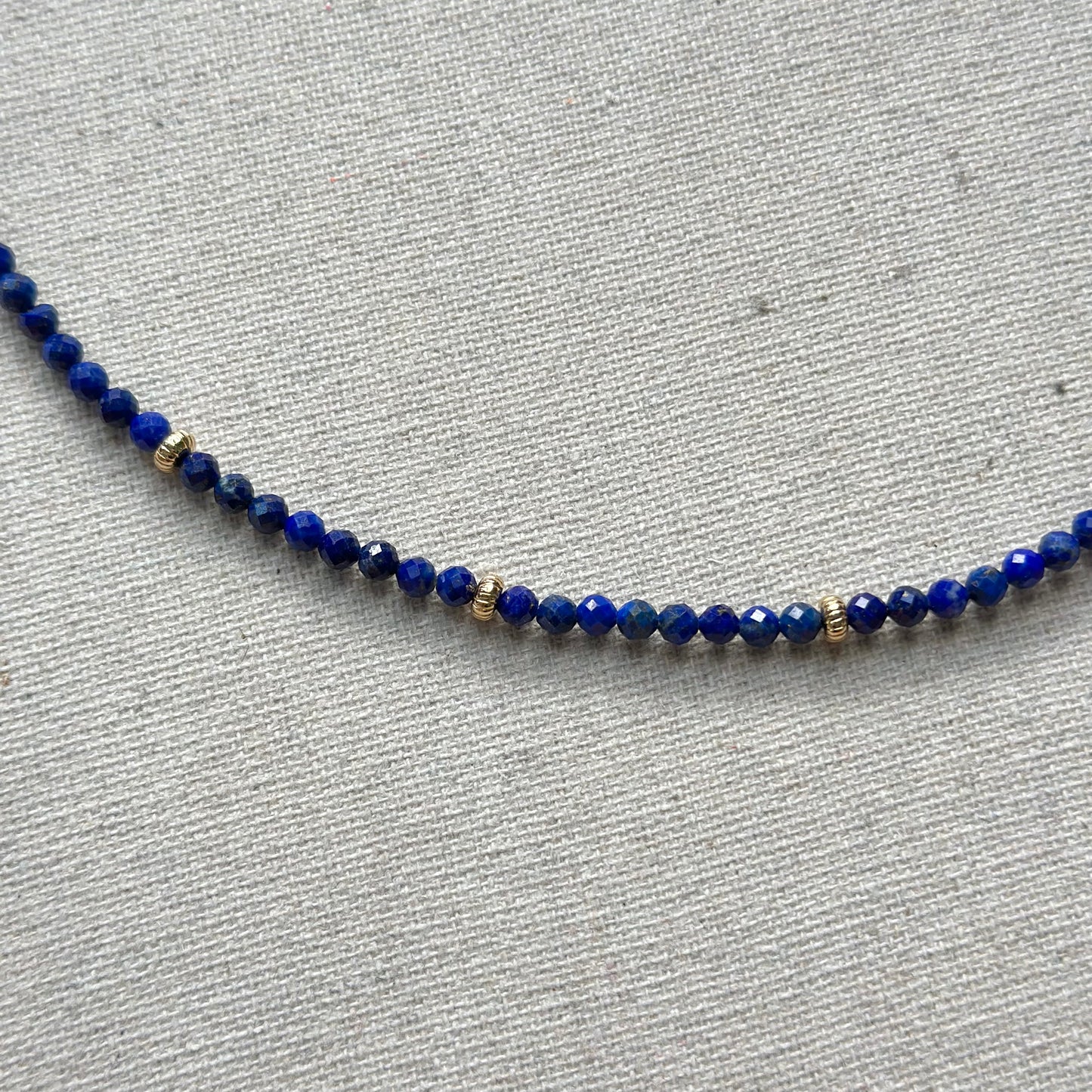Lapis And Moonstone Beaded Necklace