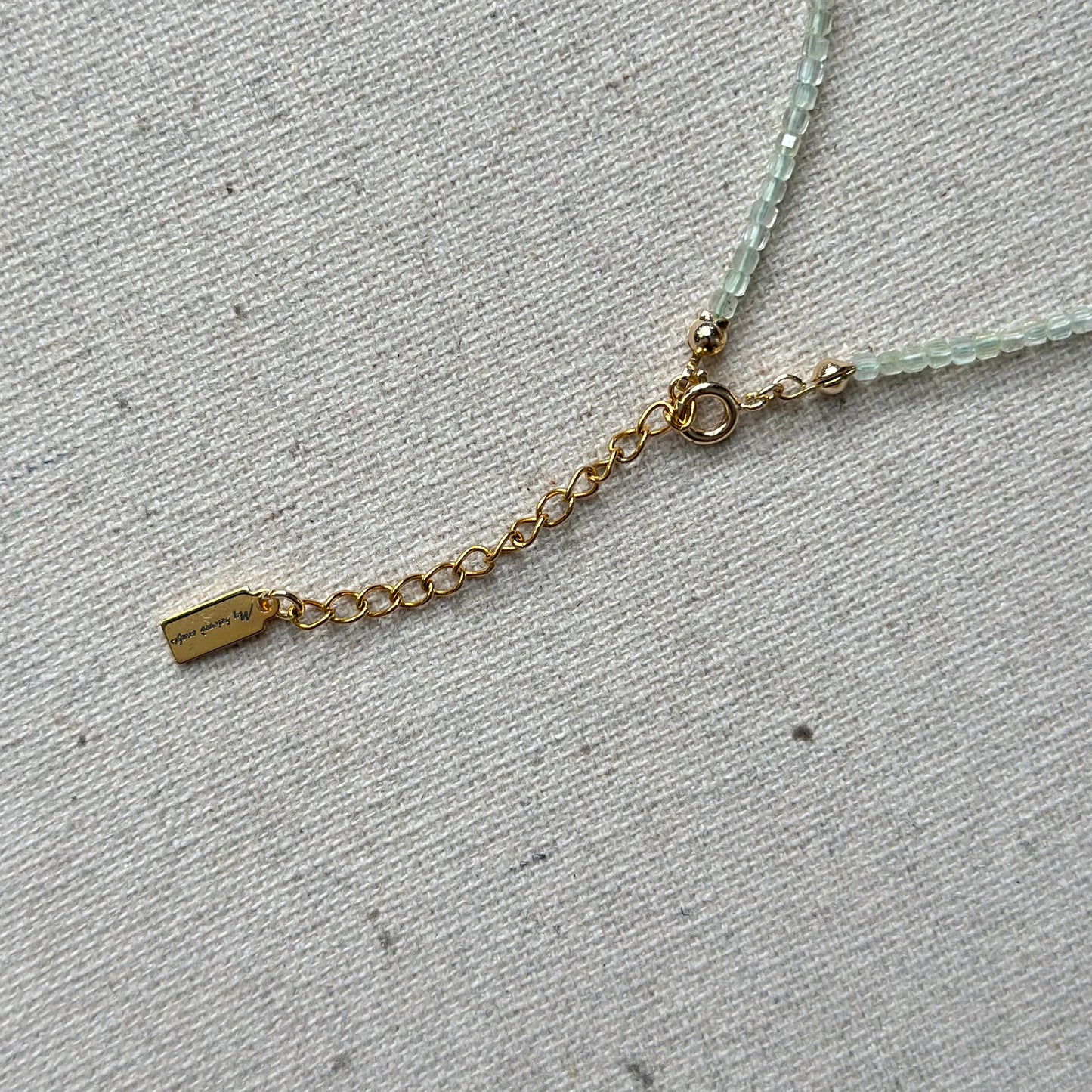 Prehnite And Green Onyx Asymmetric Beaded Necklace