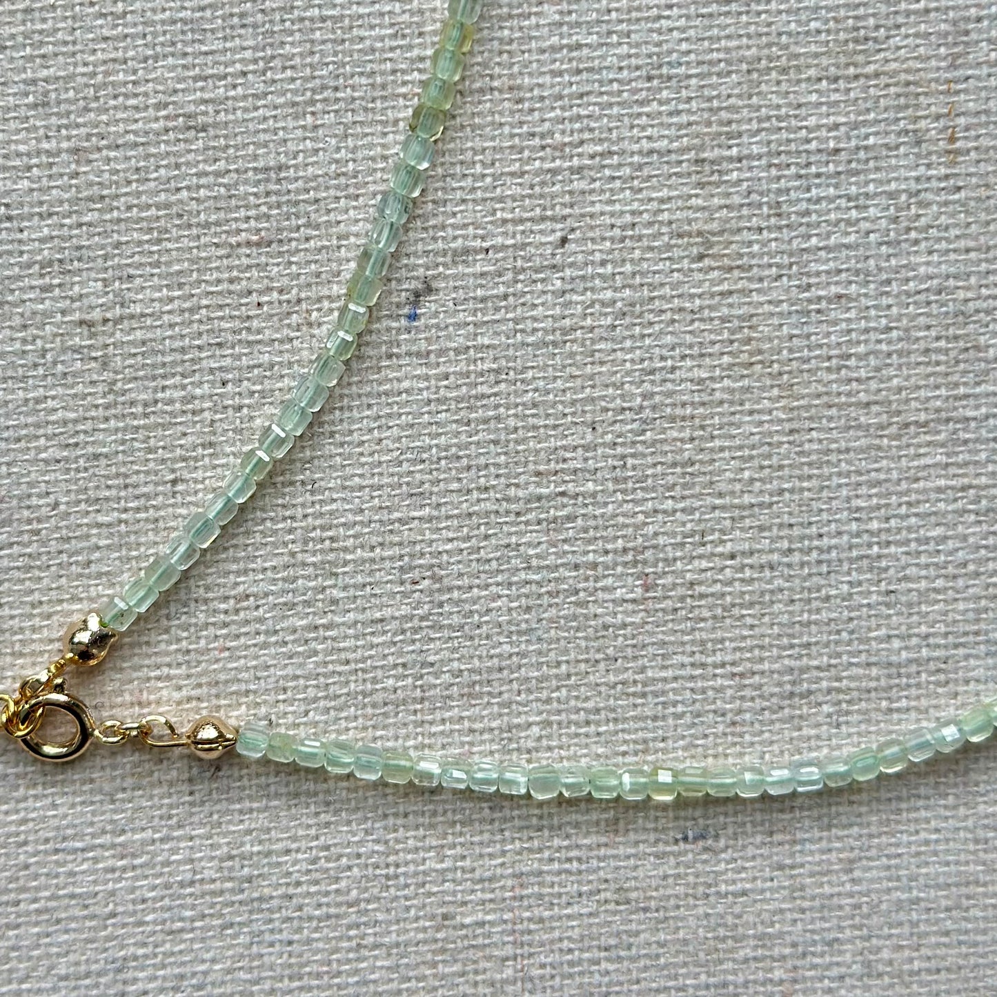 Prehnite And Green Onyx Asymmetric Beaded Necklace