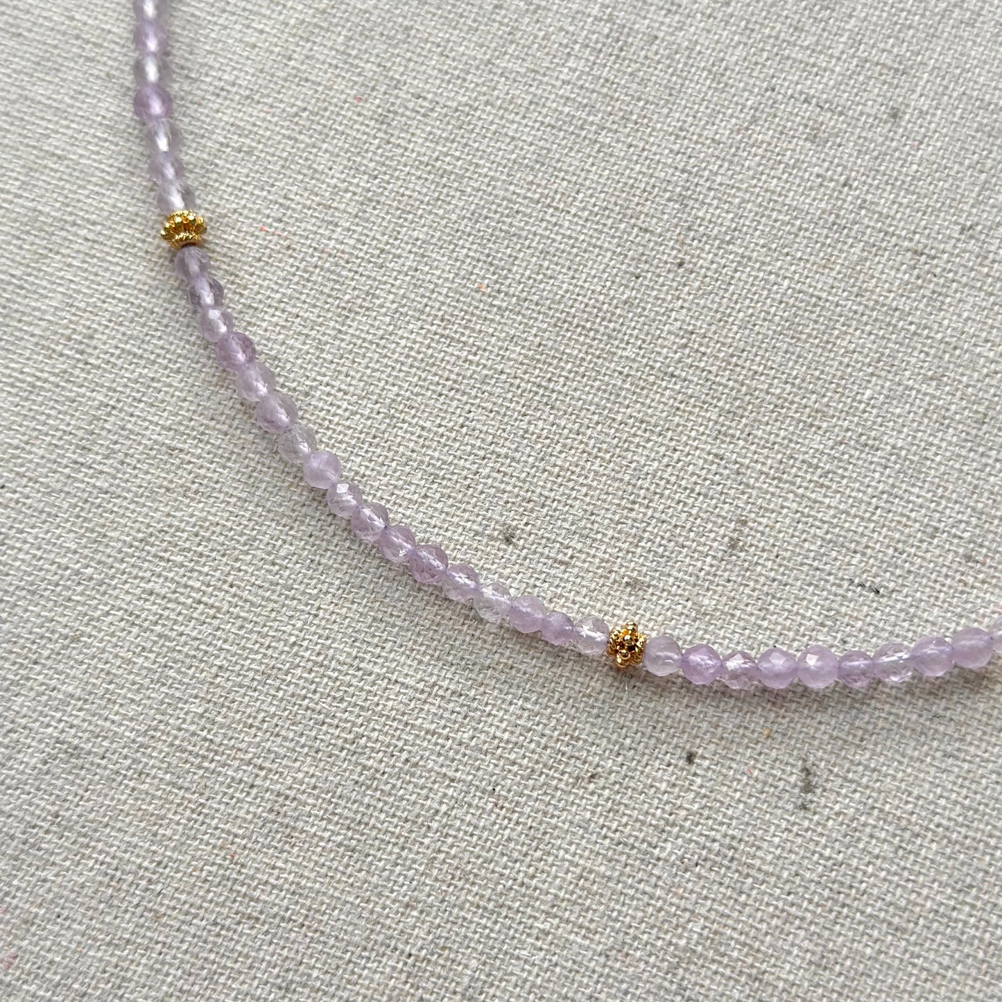 Clear Quartz And Amethyst Beaded Heart Necklace
