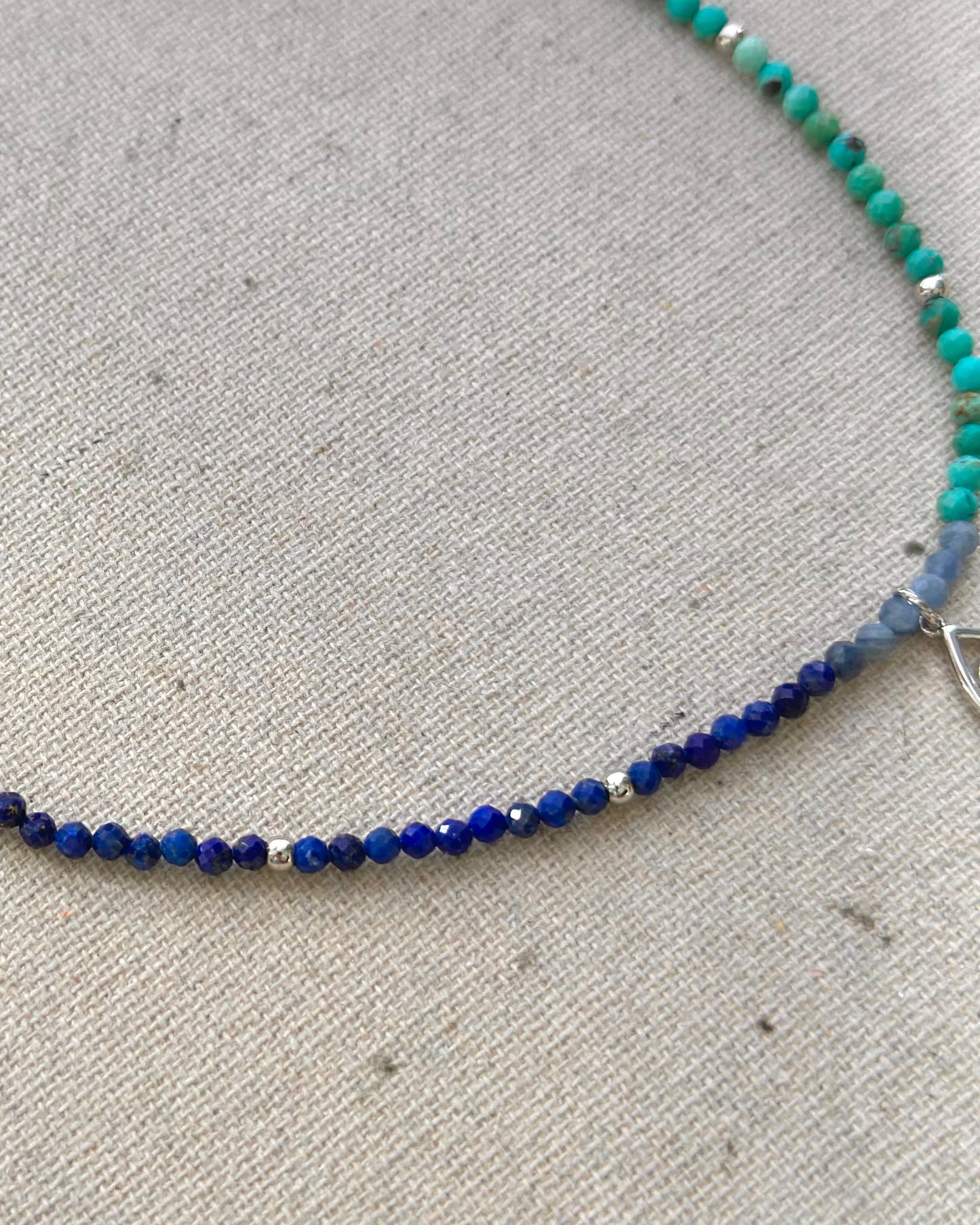 Australian Opal Mix Turquoise And Lapis Beaded Necklace