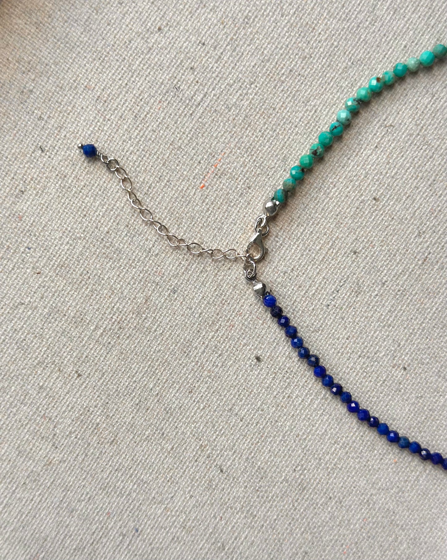 Australian Opal Mix Turquoise And Lapis Beaded Necklace