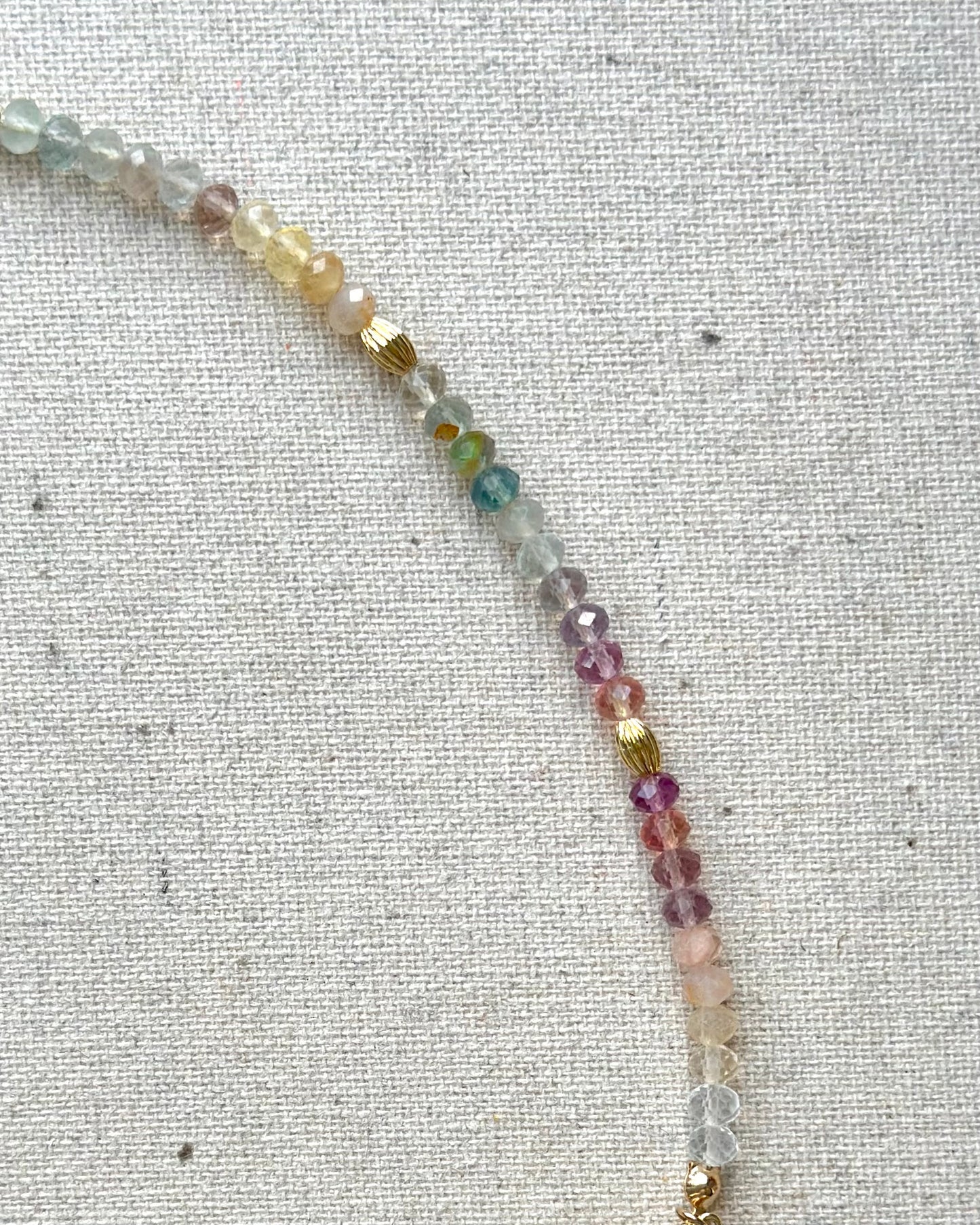 Multi-way Rainbow Fluorite Beaded Hoop Toggle Necklace