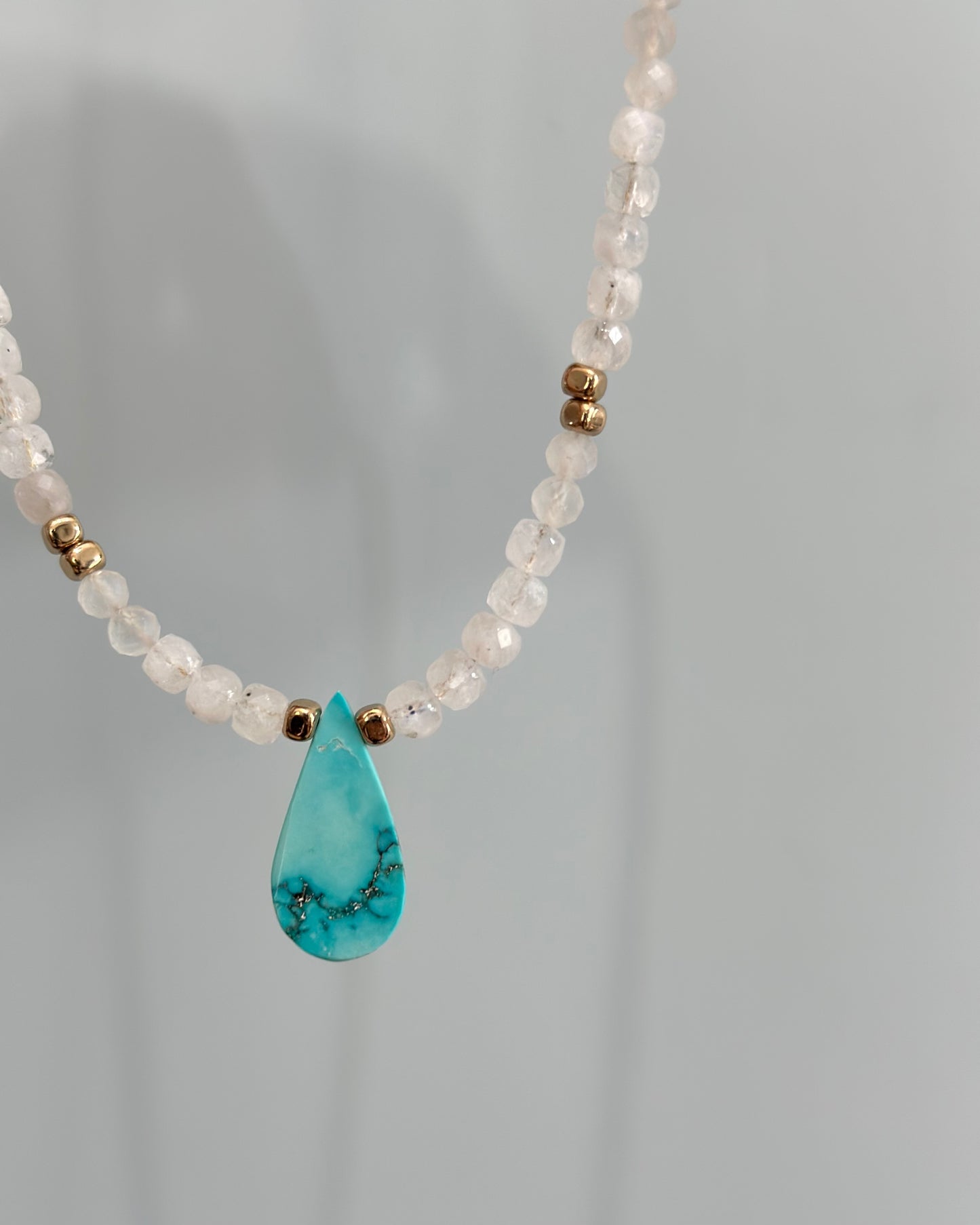 Moonstone Beaded And Turquoise Necklace