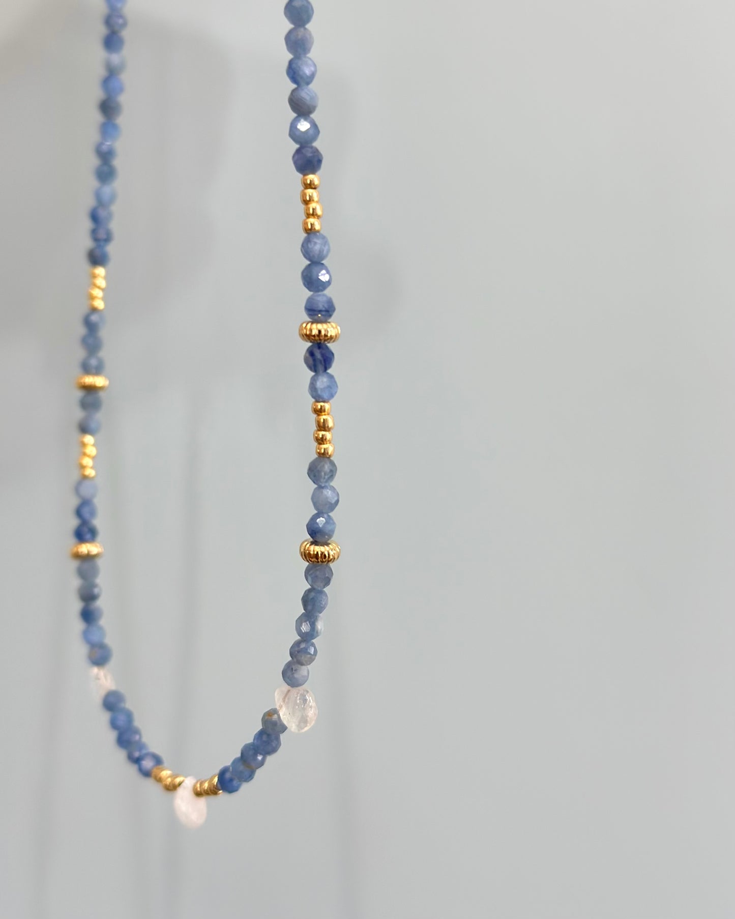 Kyanite And Moonstone Beaded Necklace