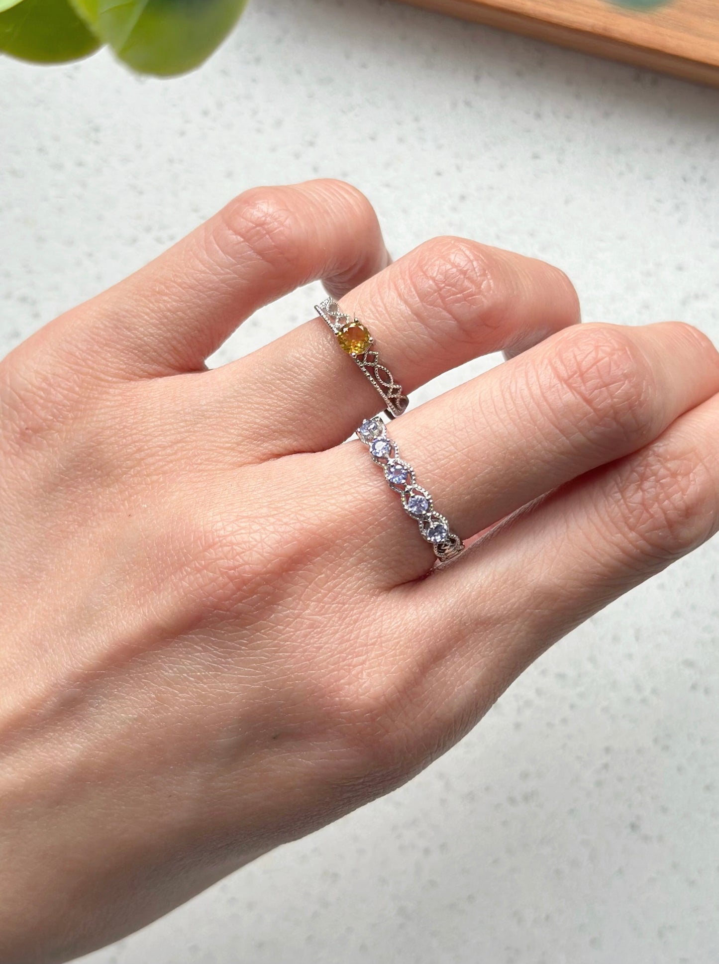 Citrine Adjustable Sterling Silver Ring