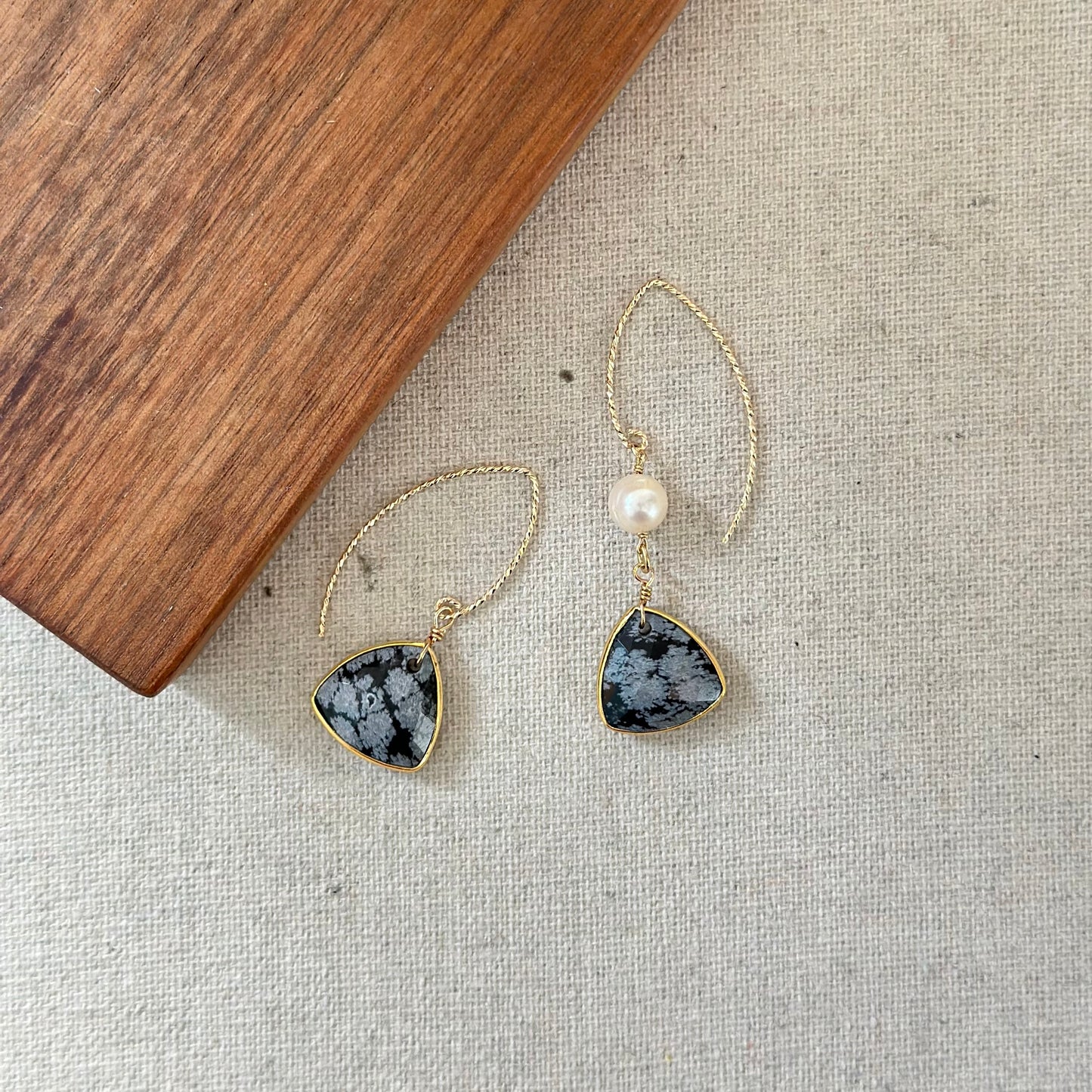 Jasper And Freshwater Pearl Gold-plated Earring