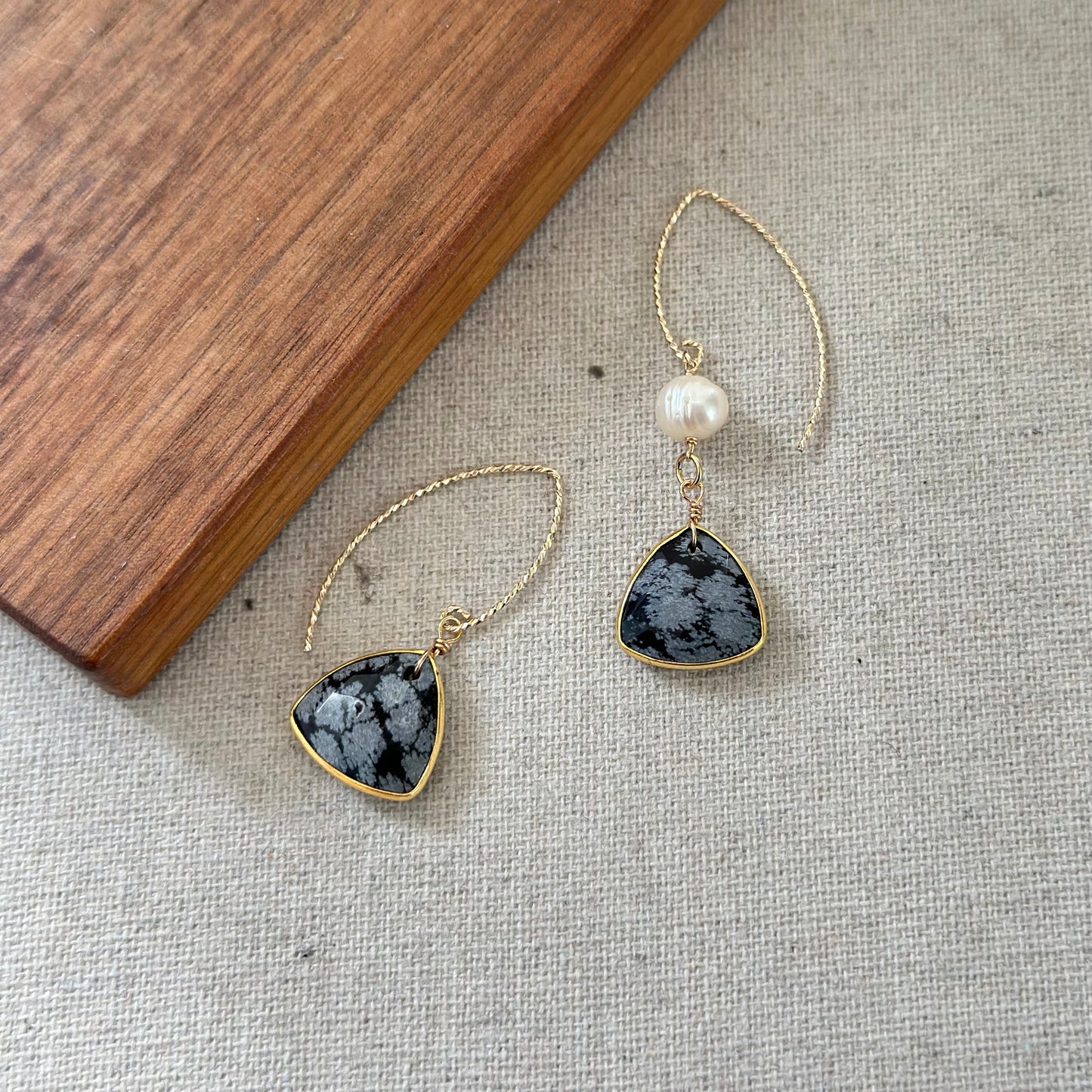 Jasper And Freshwater Pearl Gold-plated Earring