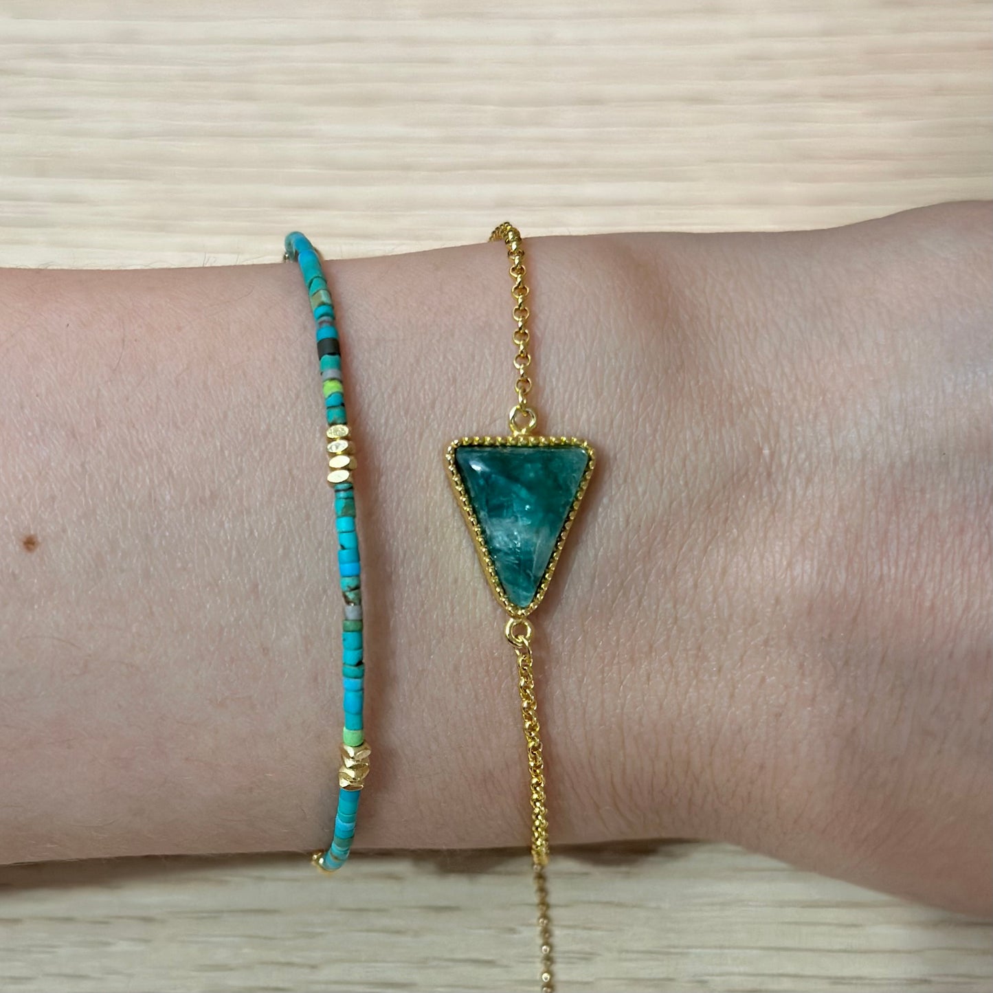 Green Lepidolite Gold-plated Bracelet